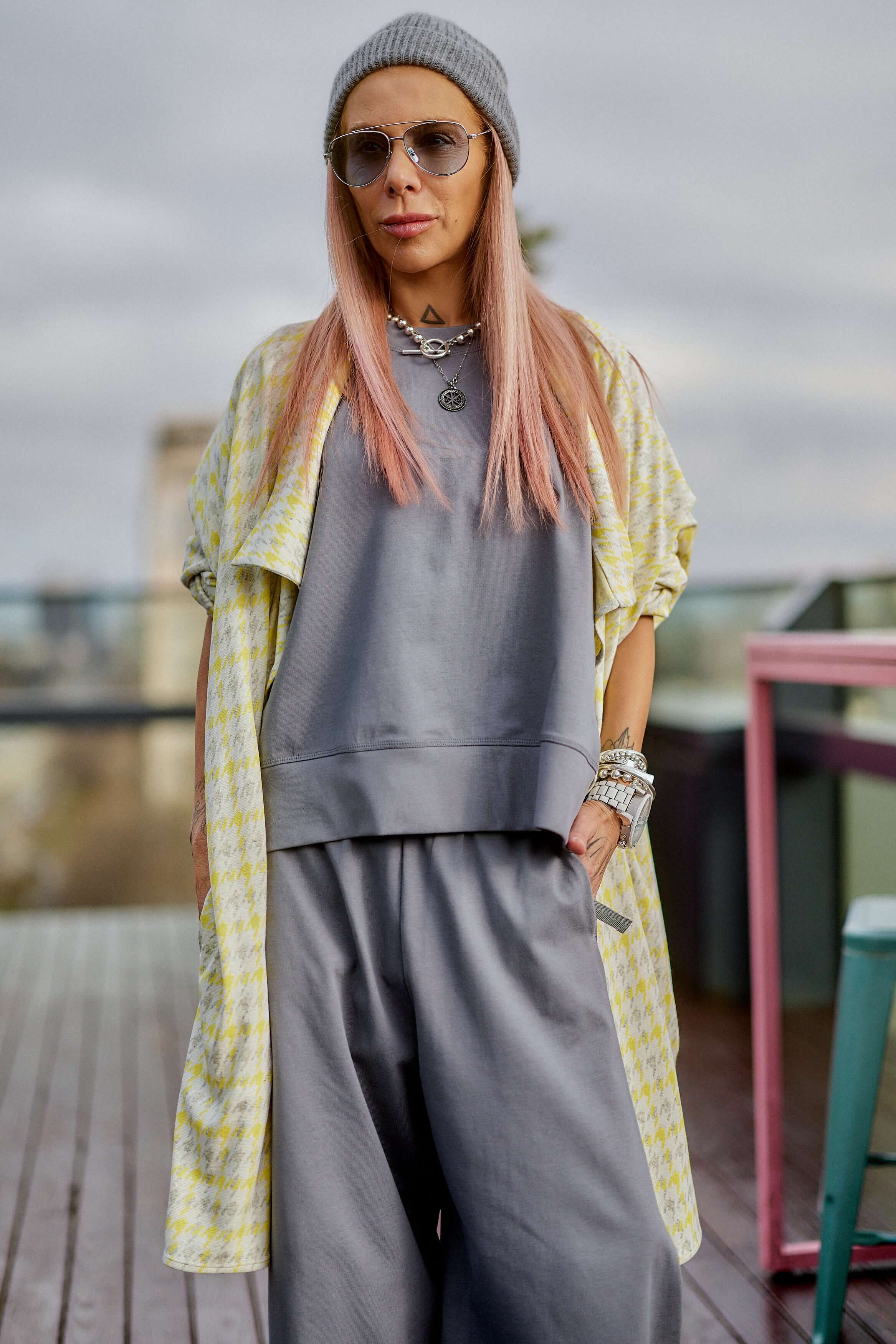 3-Piece Set β Grey with Houndstooth Vest - Image 3