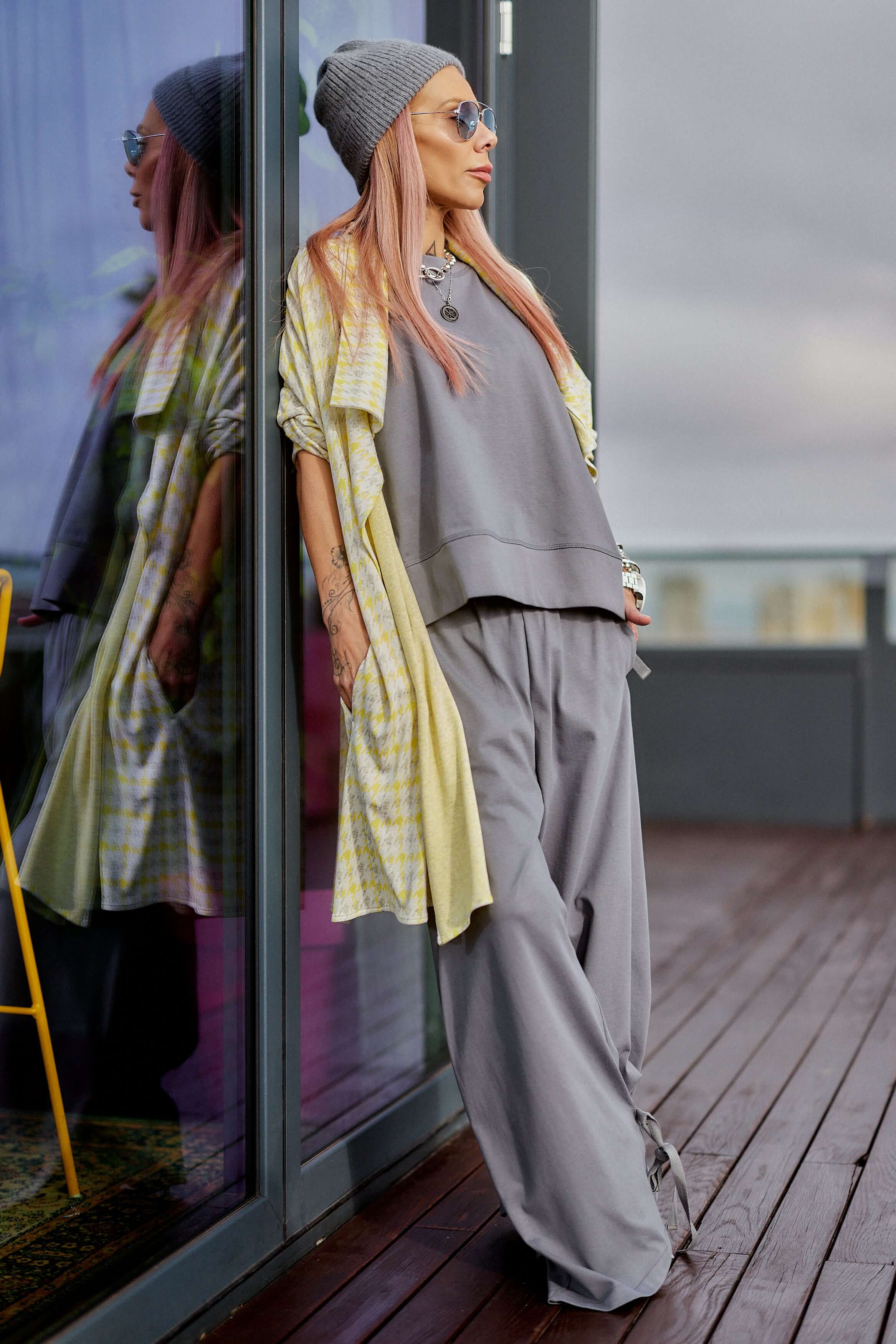 3-Piece Set β Grey with Houndstooth Vest - Image 5
