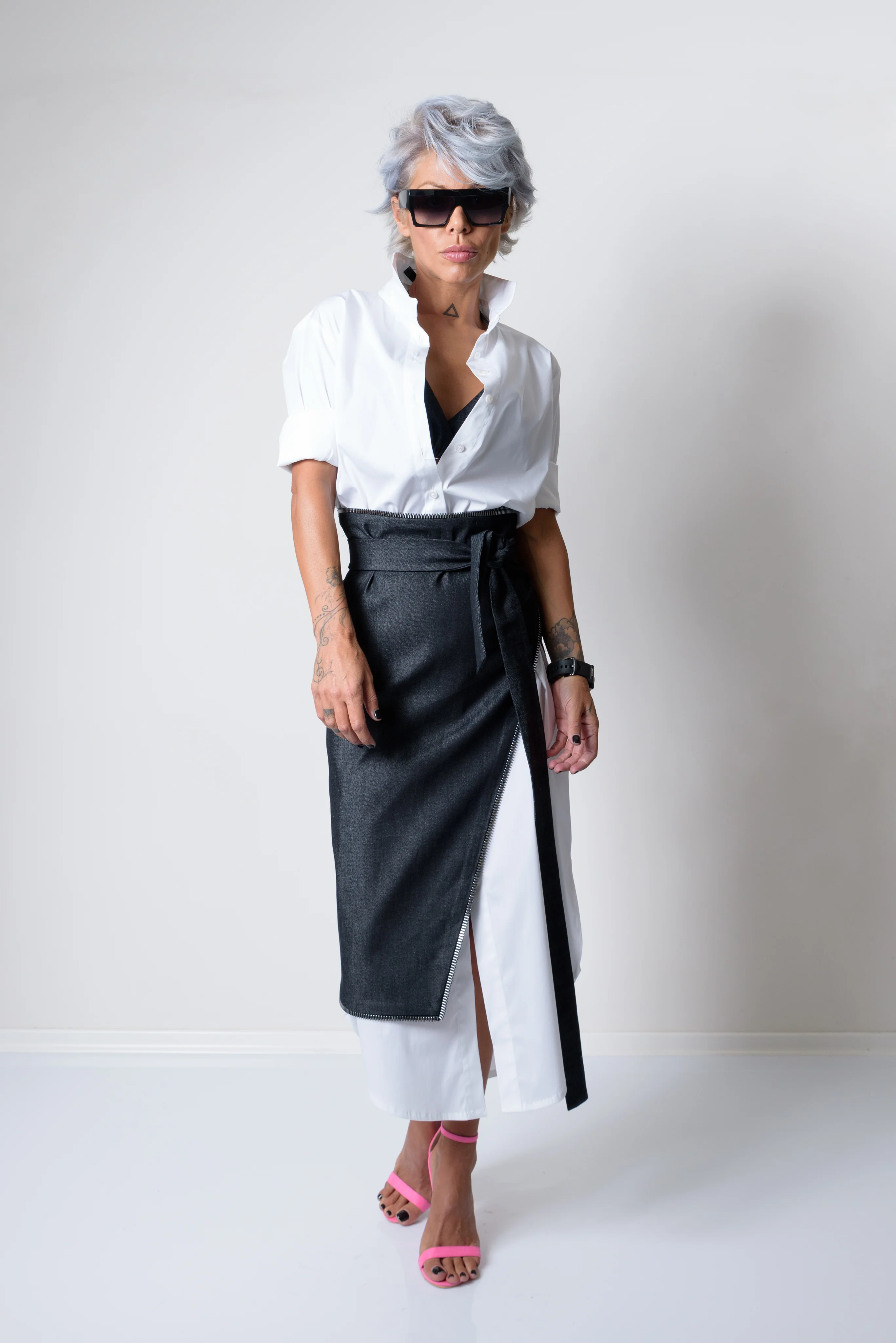 Maxi Oversized White Shirt Dress - Image 13