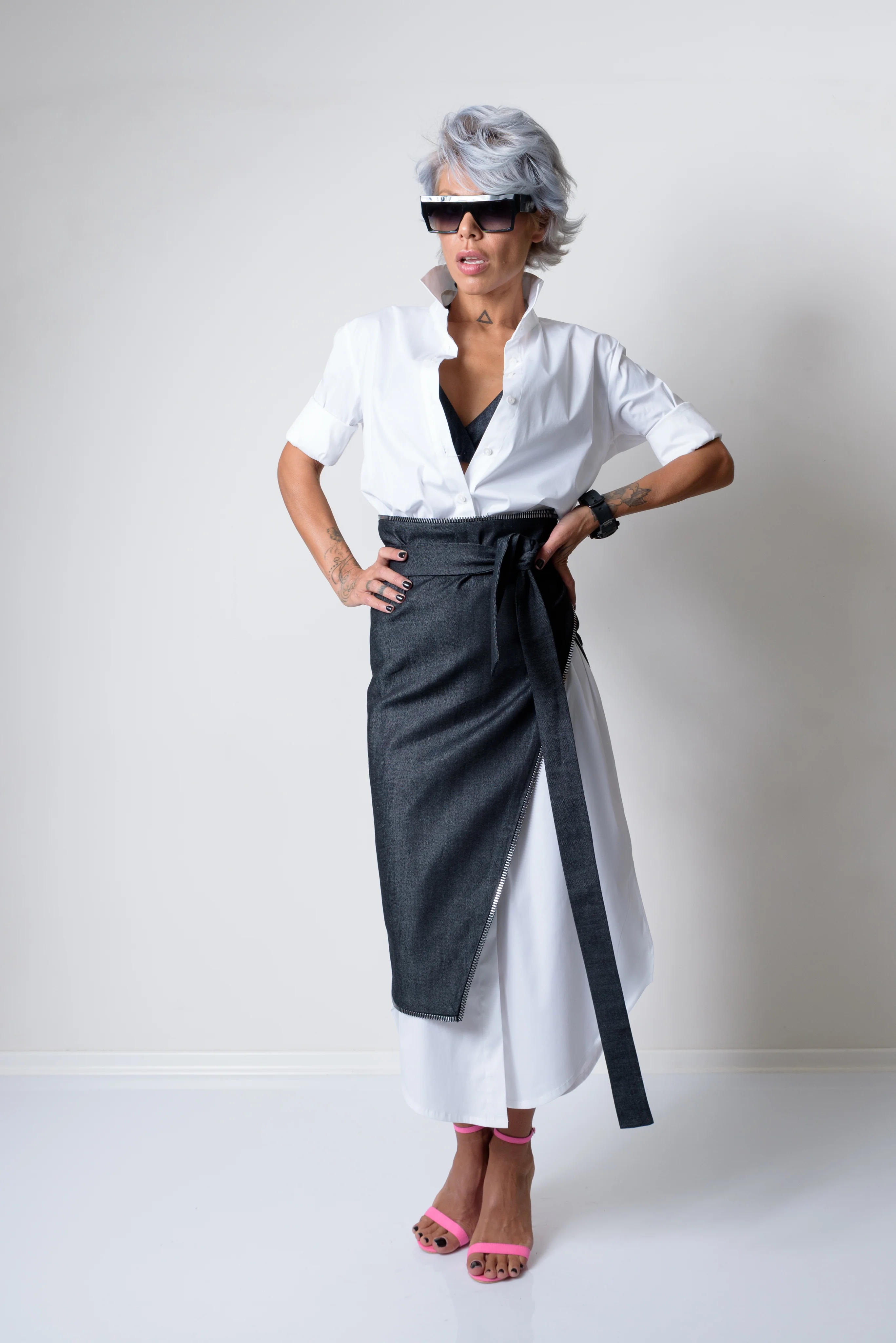 Maxi Oversized White Shirt Dress - Image 17