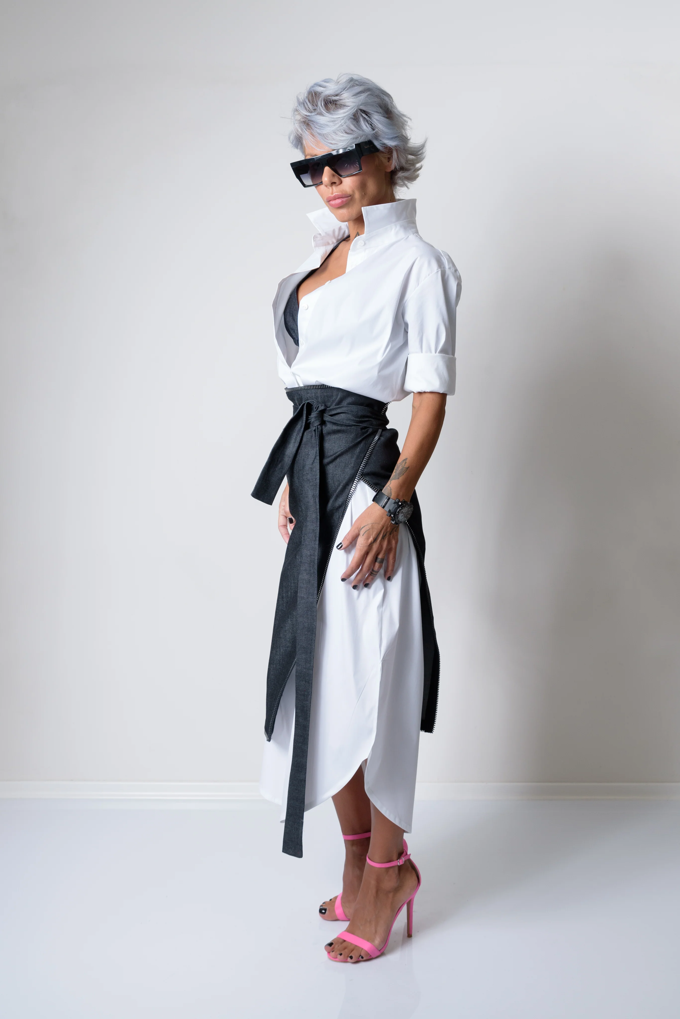 Maxi Oversized White Shirt Dress - Image 9