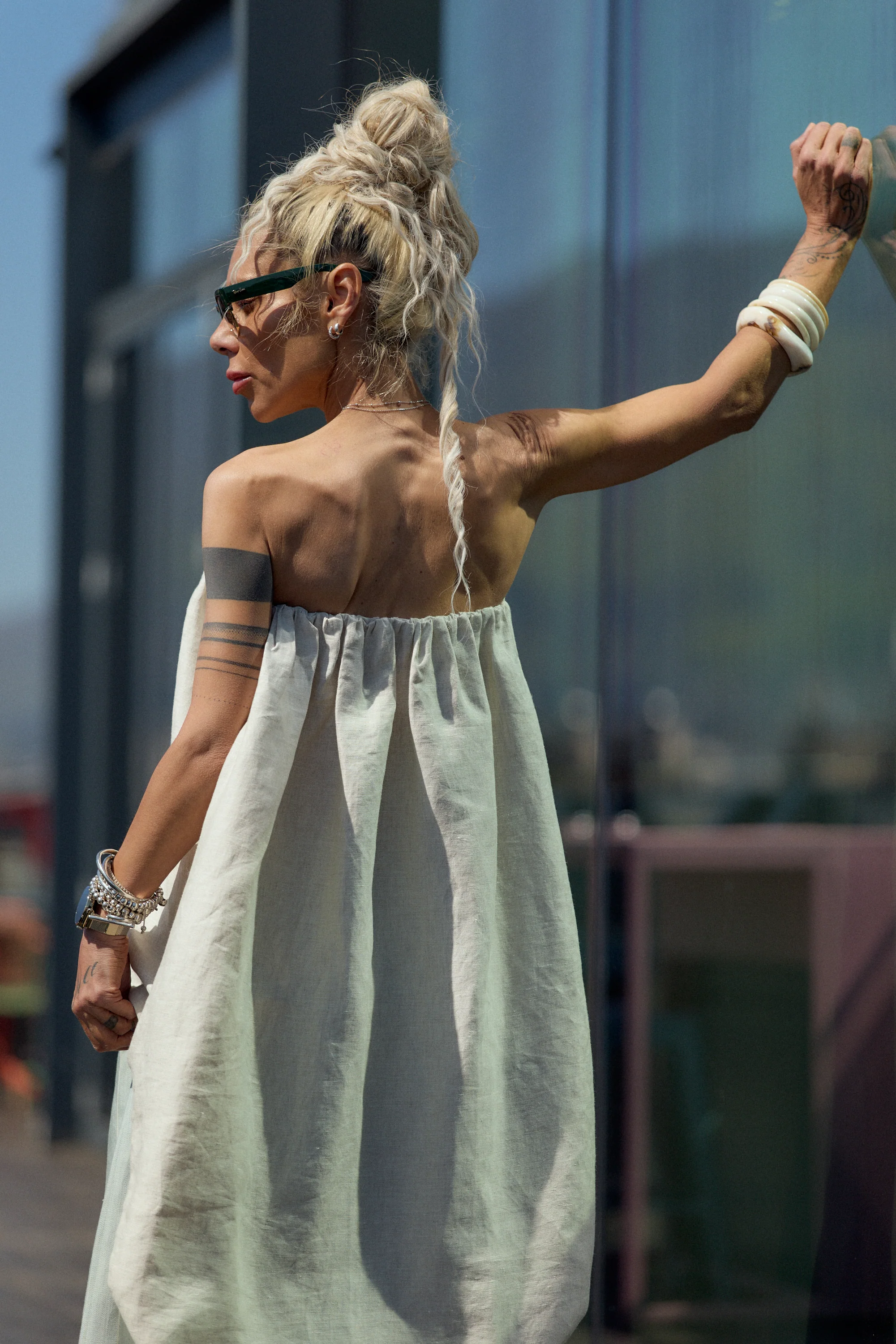 Beige Oversized Linen Tunic - Image 2
