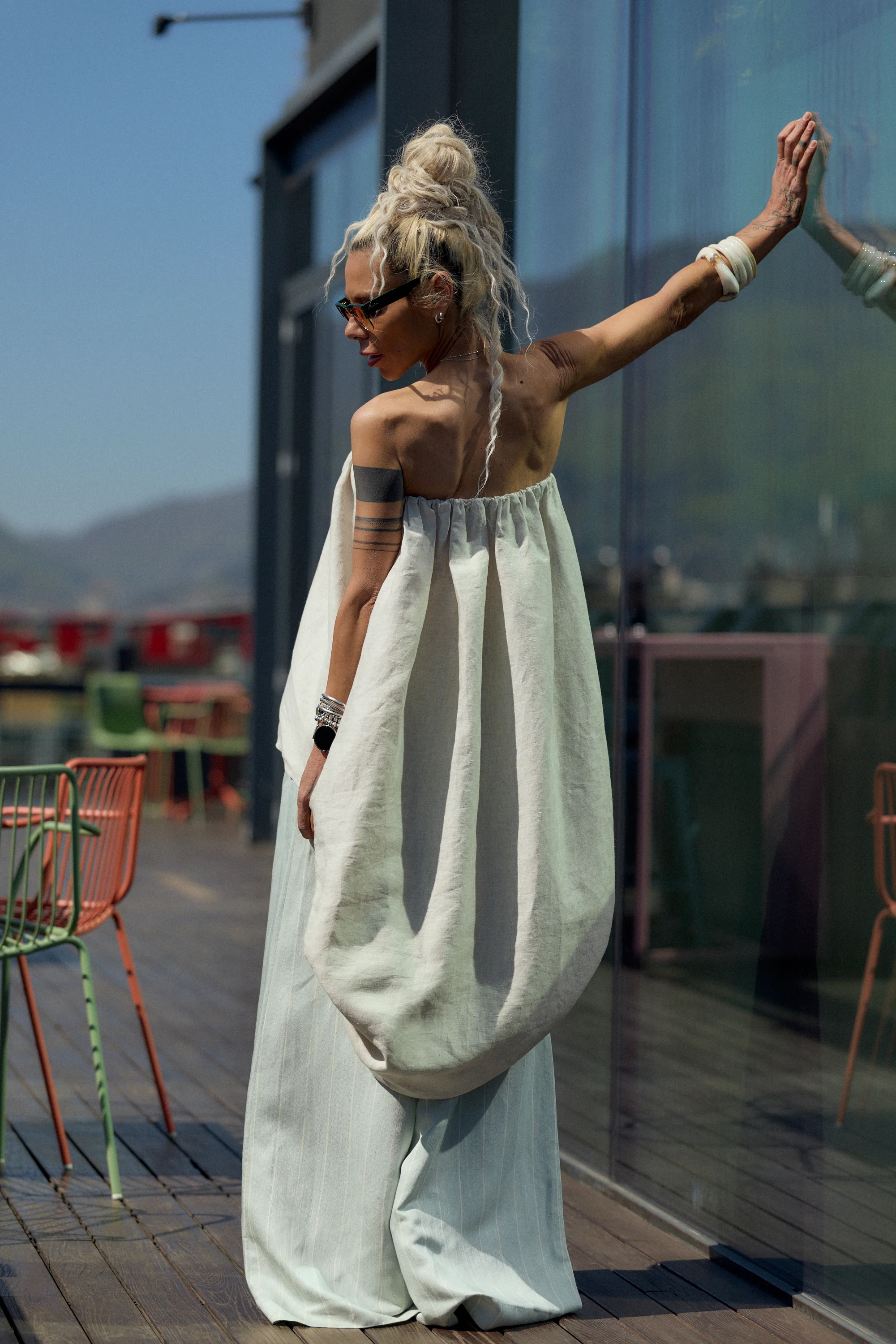 Beige Oversized Linen Tunic - Image 5