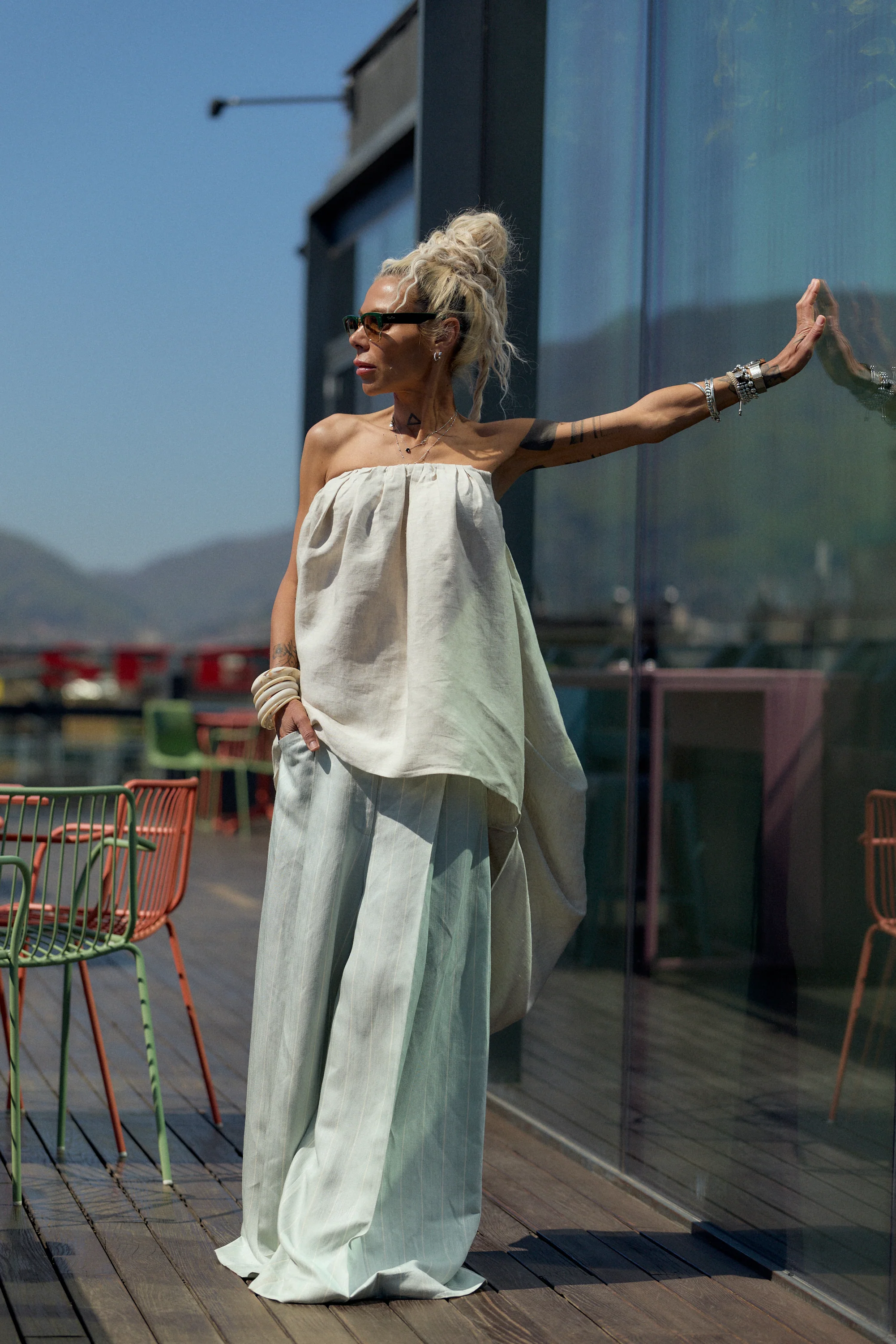 Beige Oversized Linen Tunic - Image 8