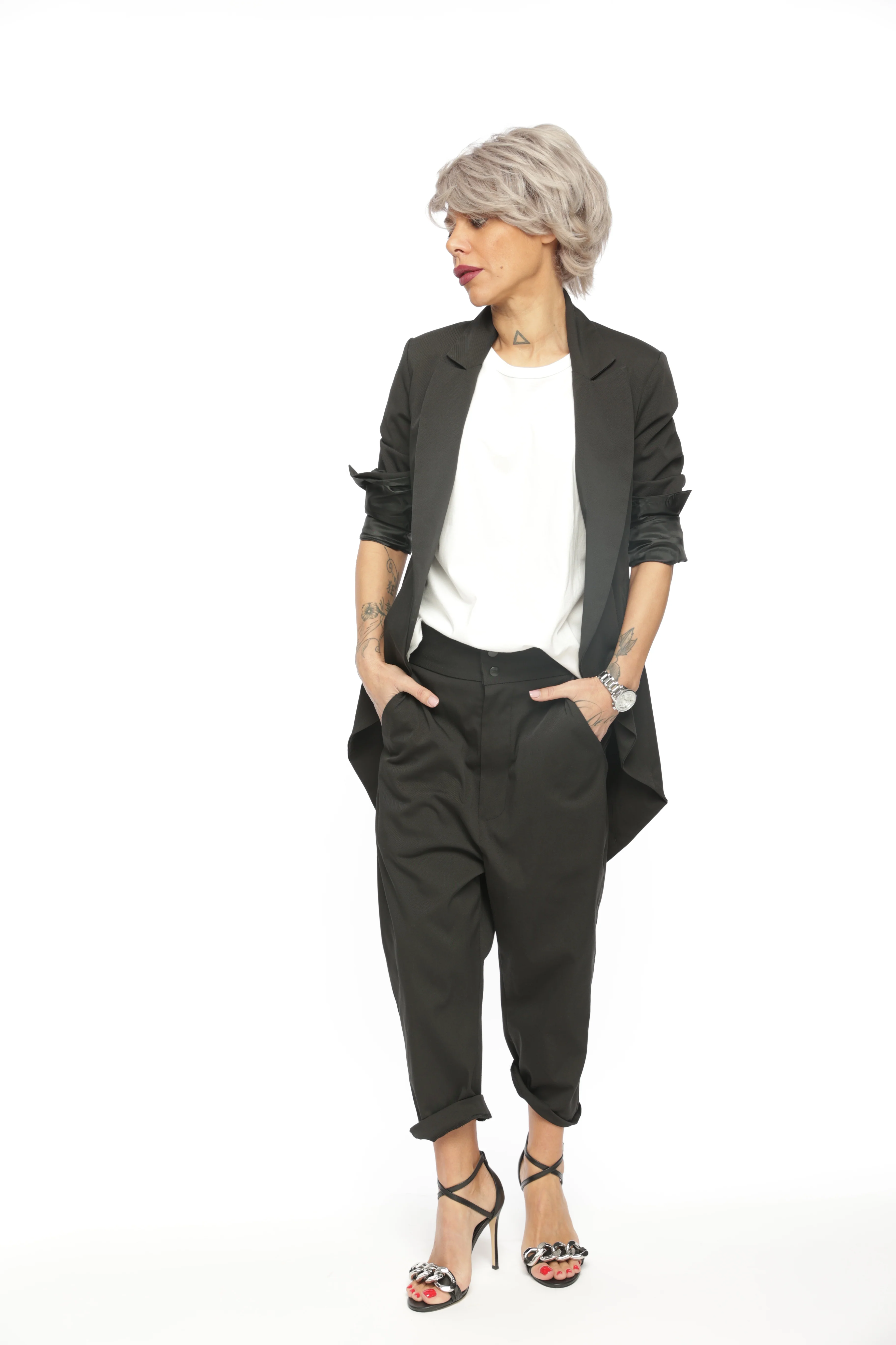 Relaxed Black Pants with Fitted Waist - Image 3