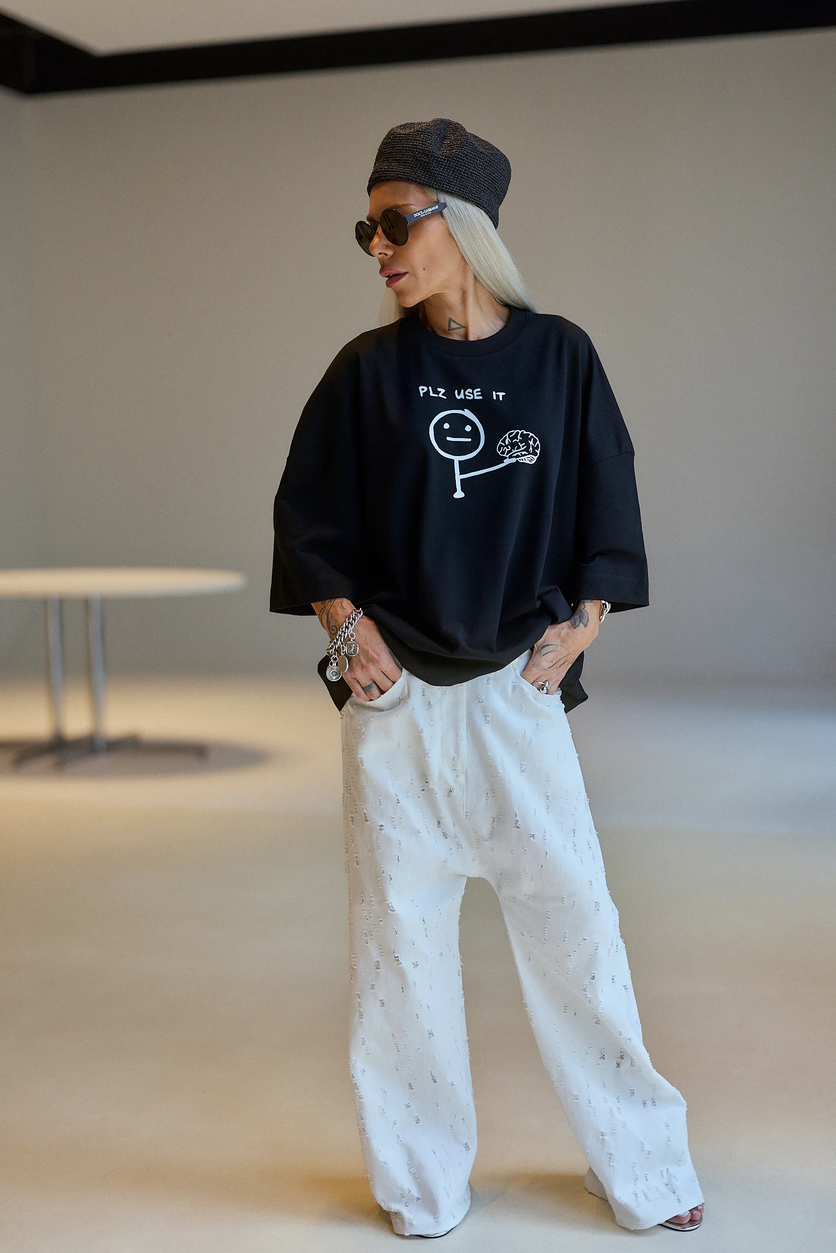 Black Oversized  Graphic T-Shirt - Image 11