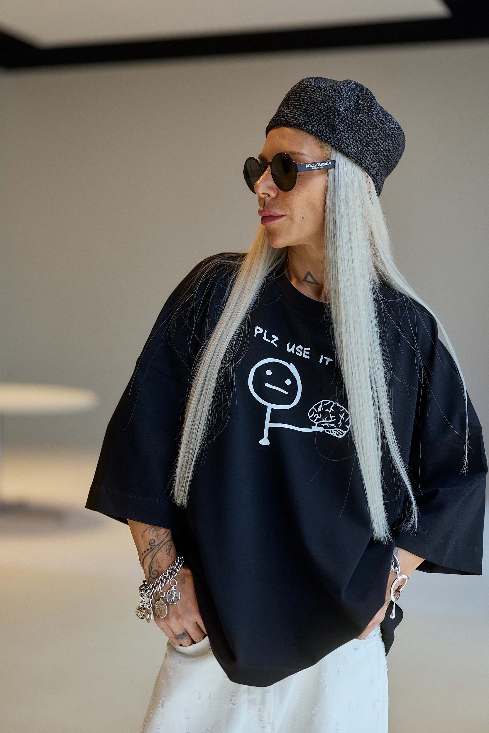 Black Oversized  Graphic T-Shirt - Image 12