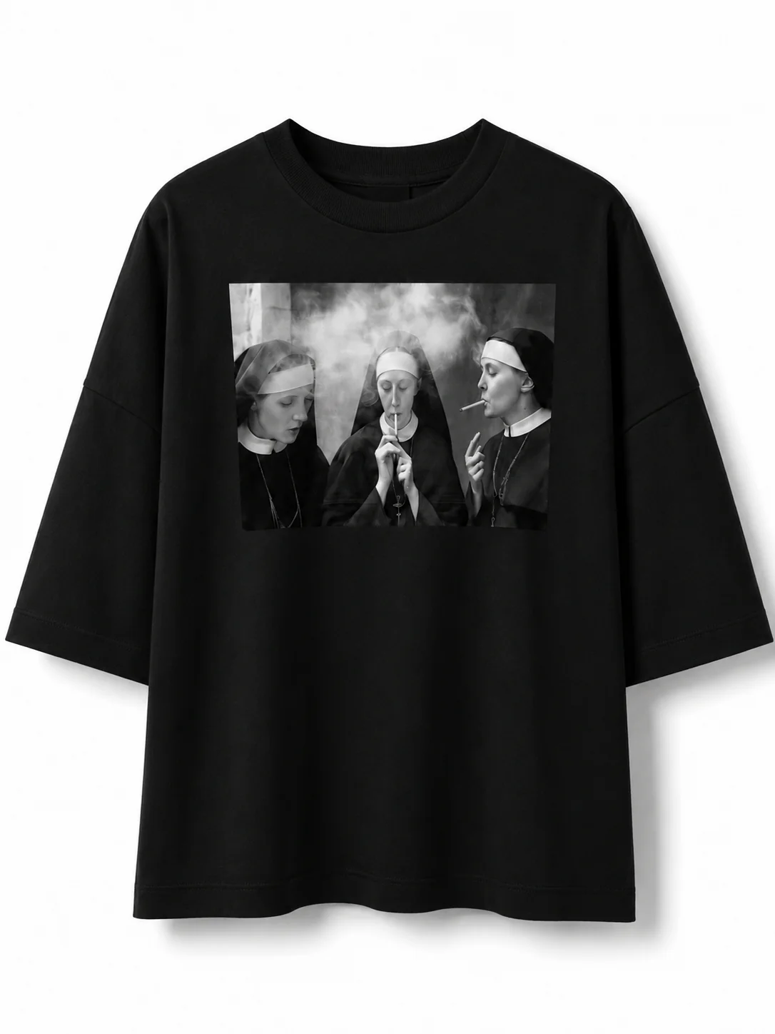 Black Oversized Graphic T-Shirt – "Holy Smoke" - Image 2