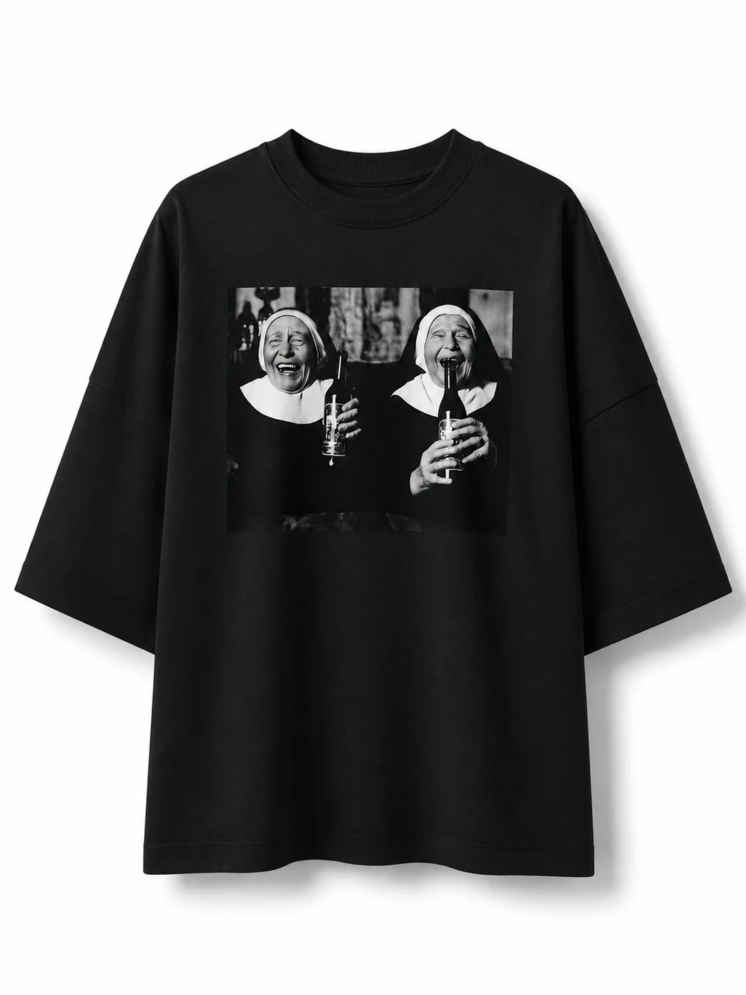 Black Oversized Graphic T-Shirt – "Sisters of the Night" - Image 2