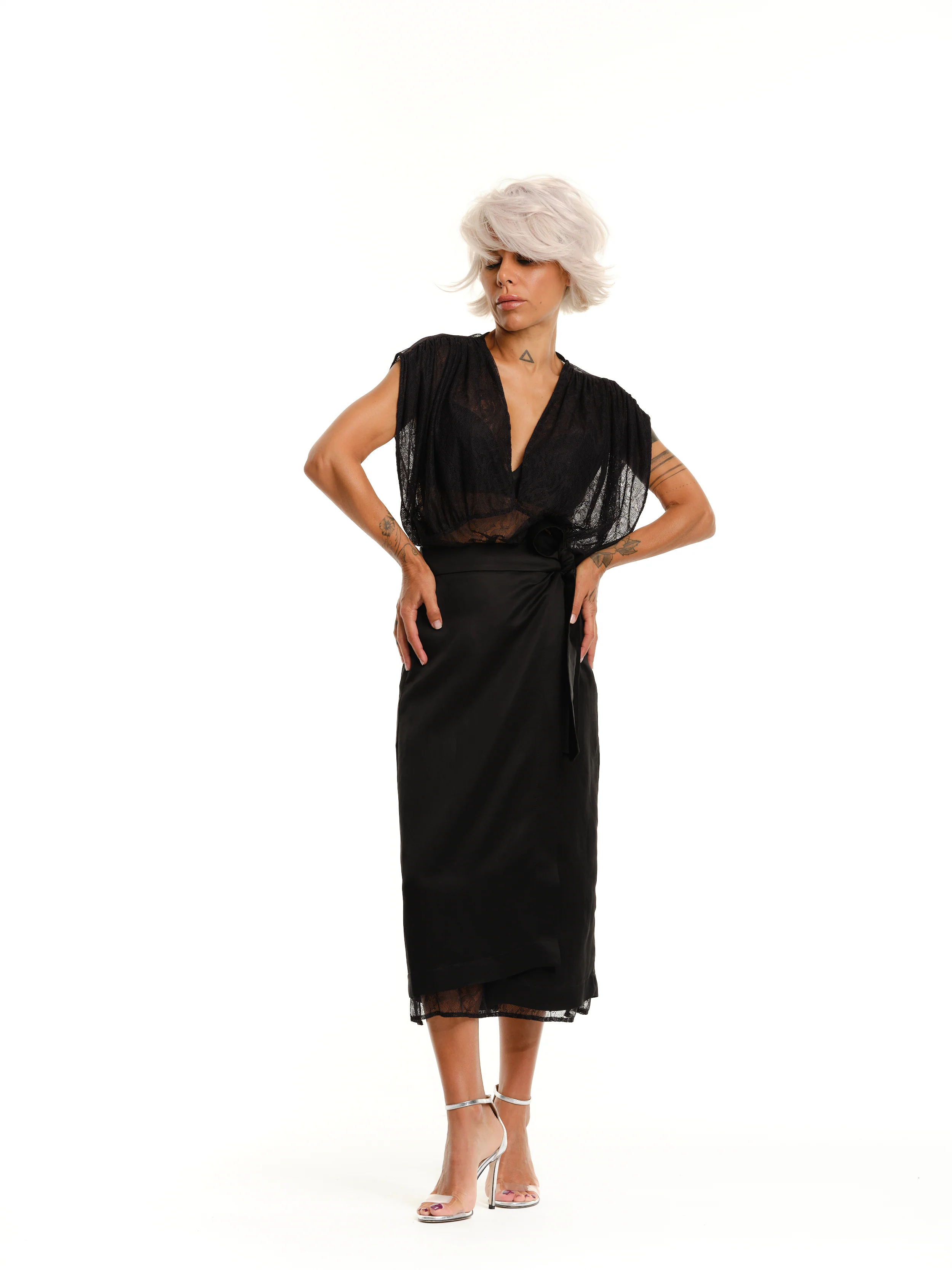 Lace Dress and Wrap Skirt Co-Ord Set - Image 2
