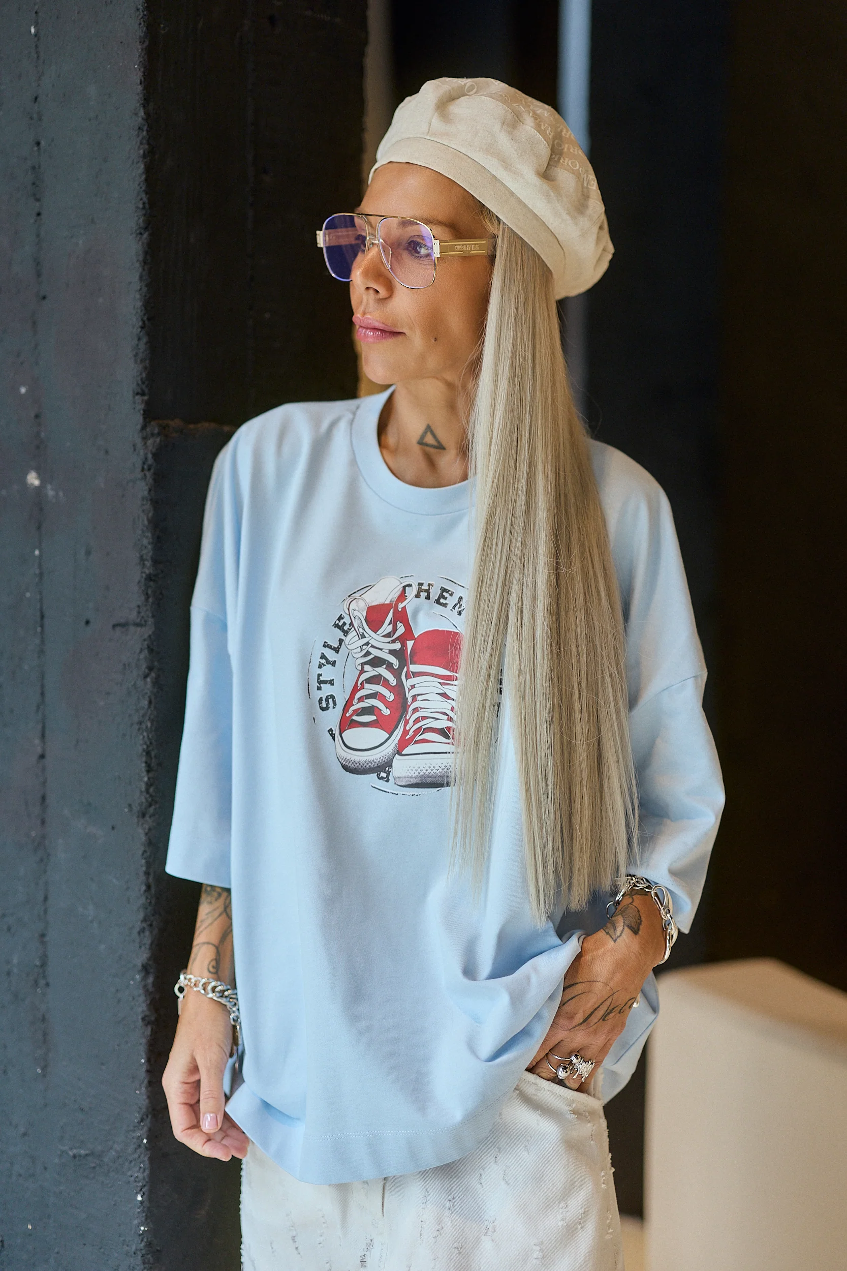 Blue Oversized Graphic T-Shirt - Image 3