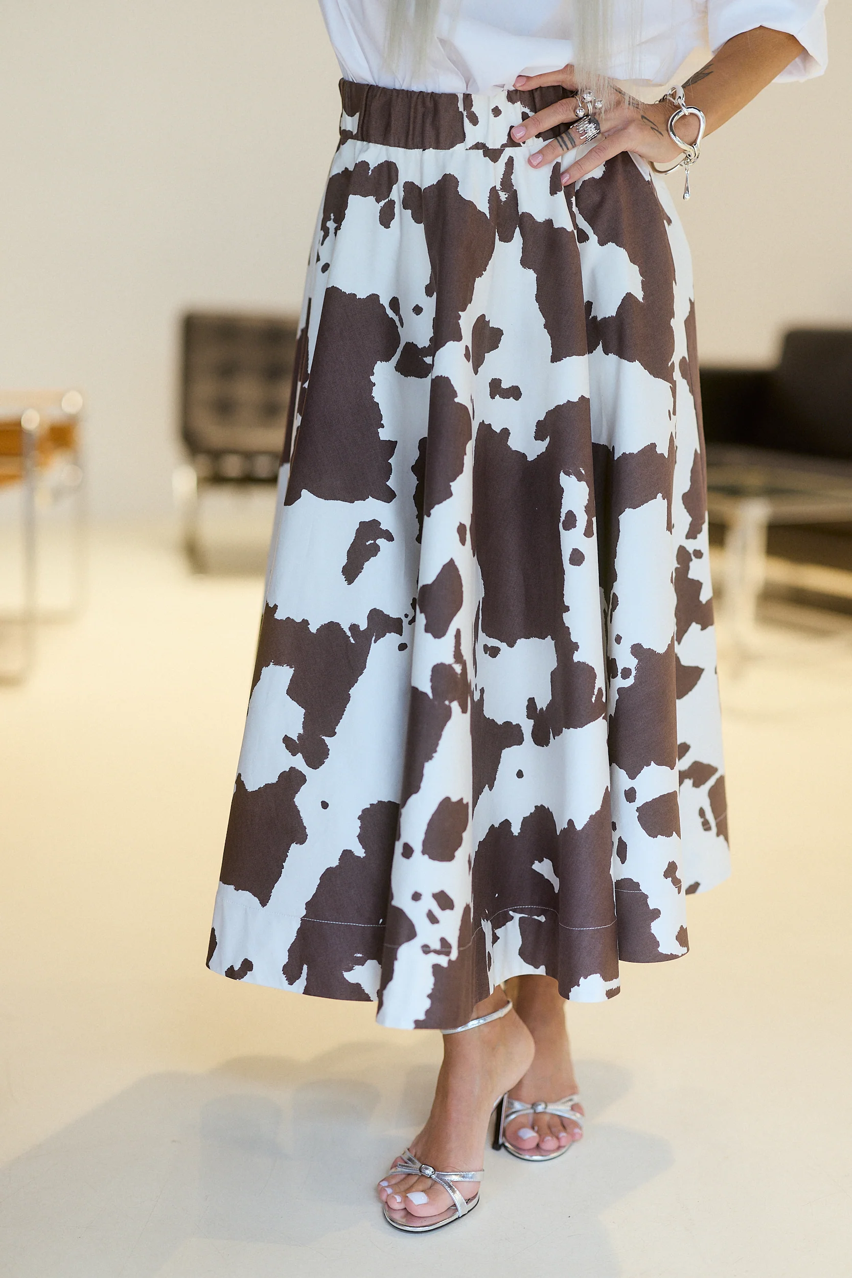 Cow Print Midi Skirt - Image 5