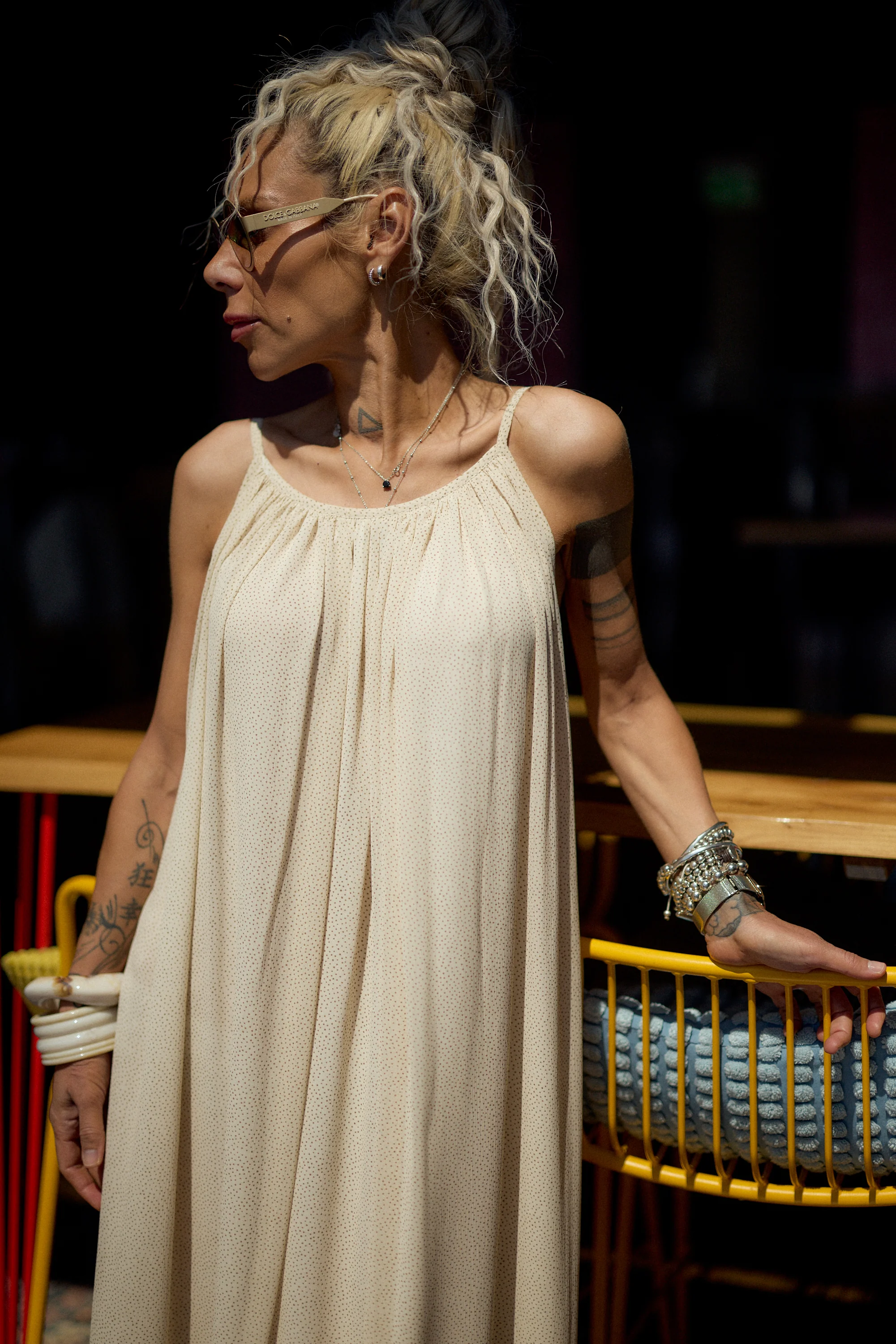 Cream Open-Back Maxi Dress - Image 5