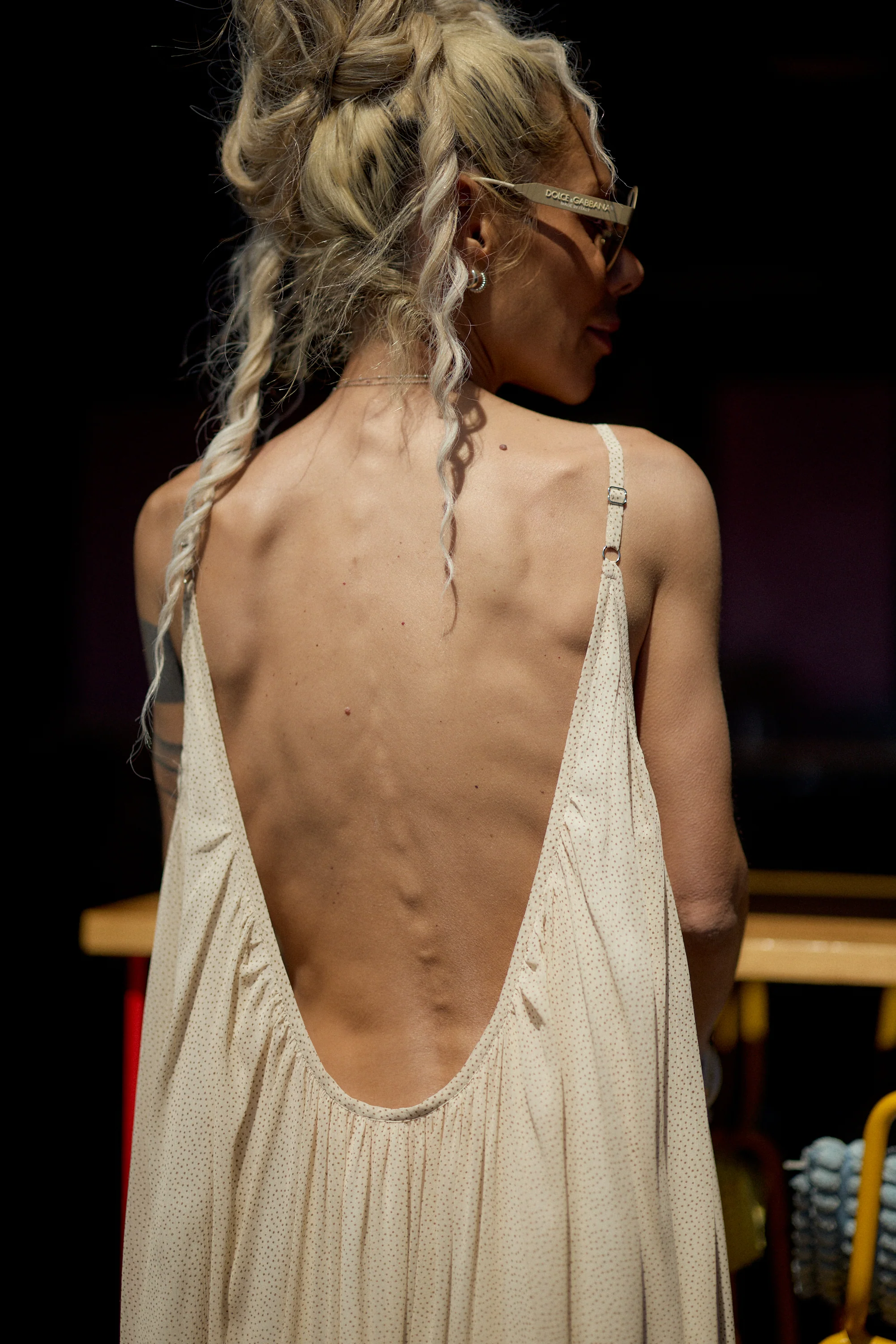 Cream Open-Back Maxi Dress - Image 6