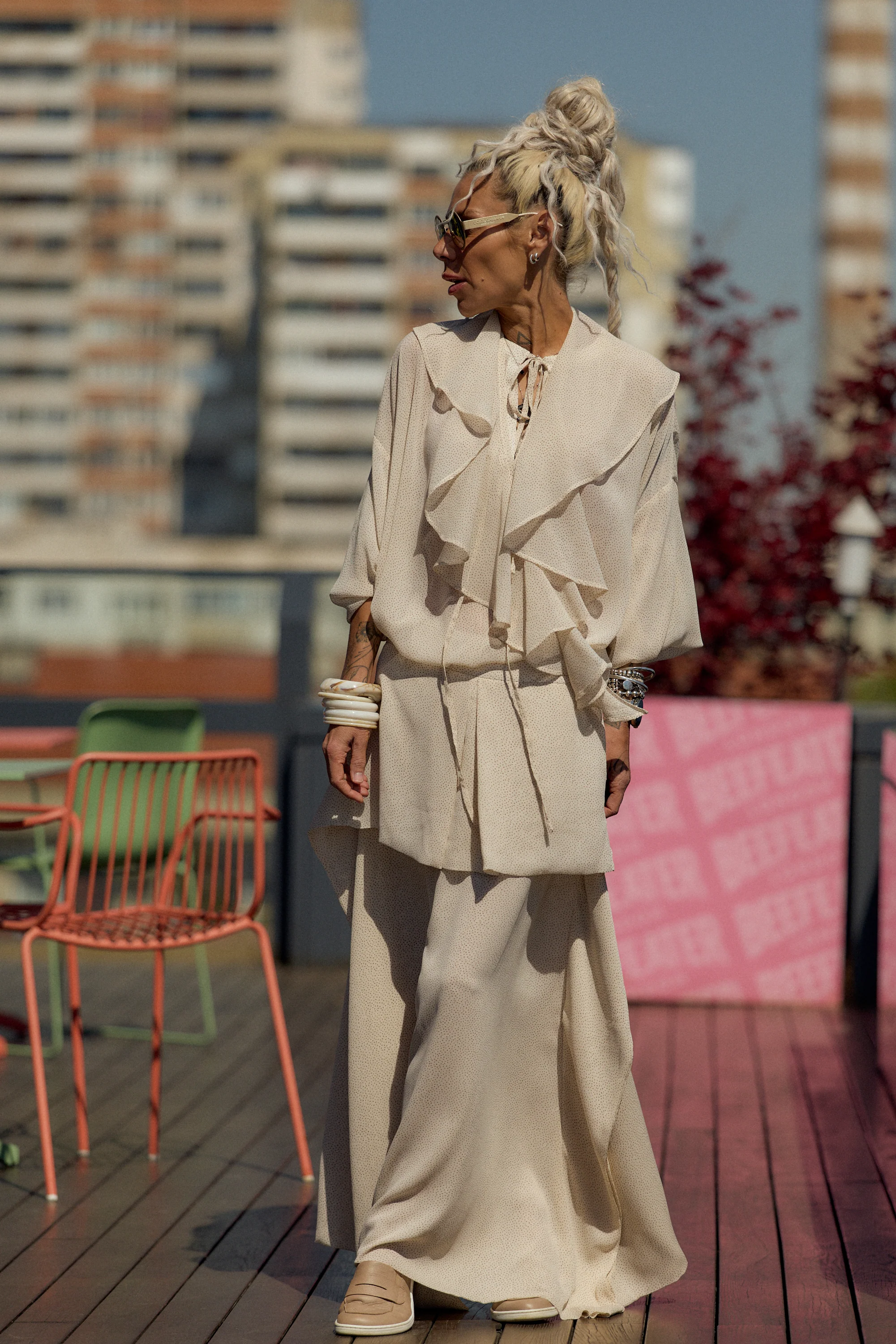 Cream Ruffle Co-Ord Set - Image 9