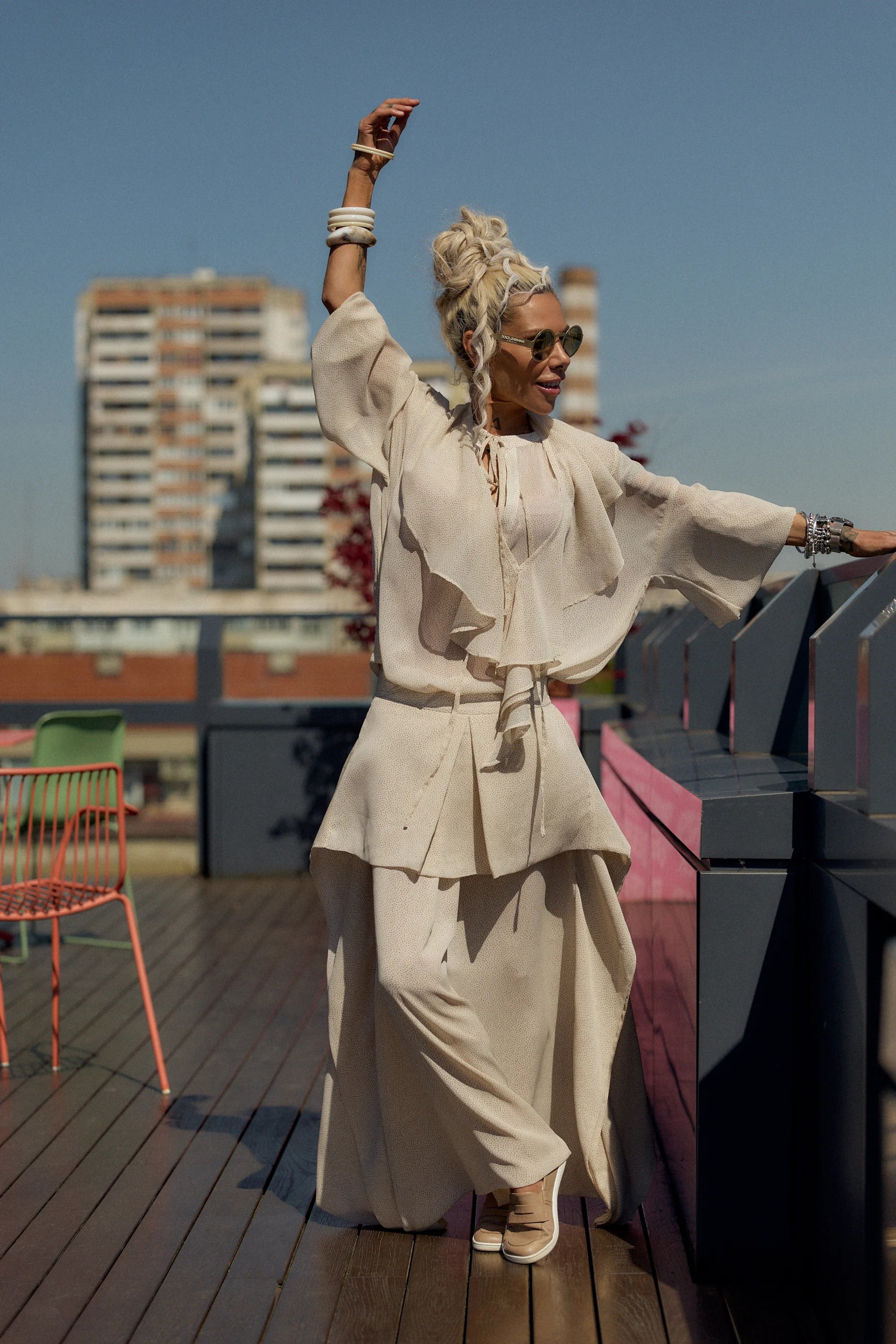 Cream Ruffle Co-Ord Set - Image 7