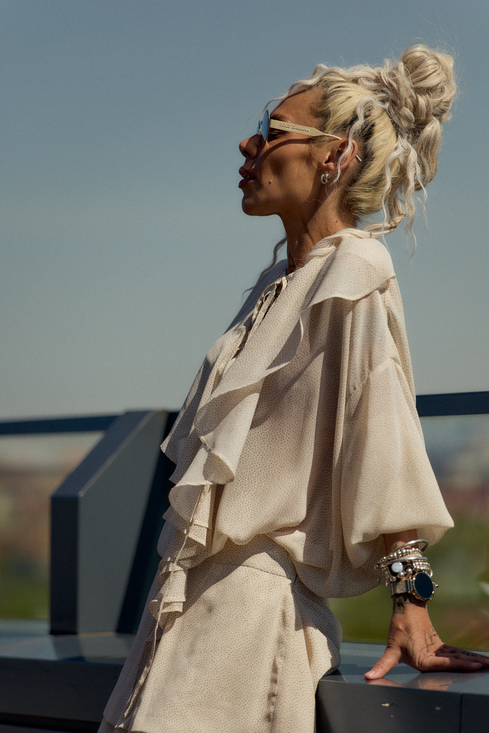 Cream Ruffle Maxi Skirt - Image 5
