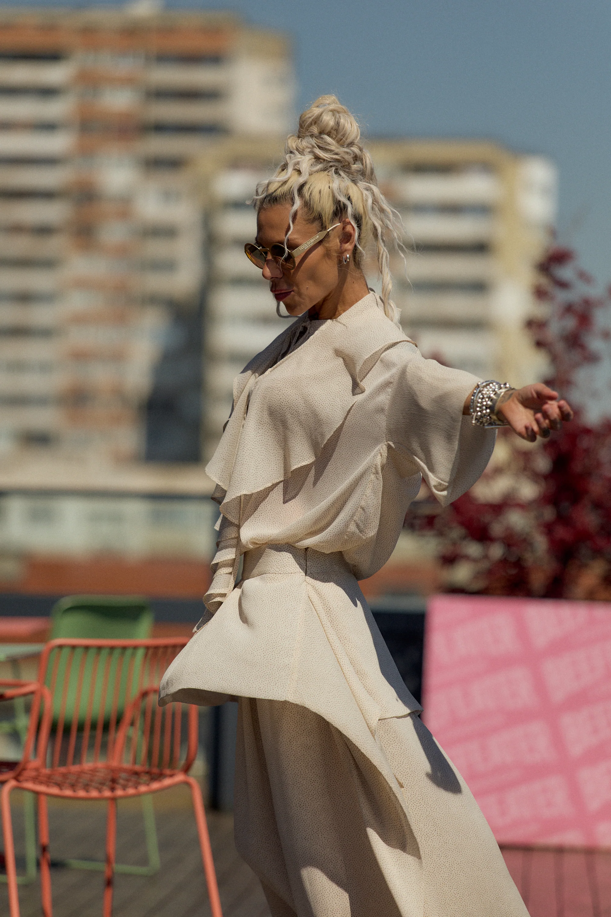 Cream Ruffle Co-Ord Set - Image 10