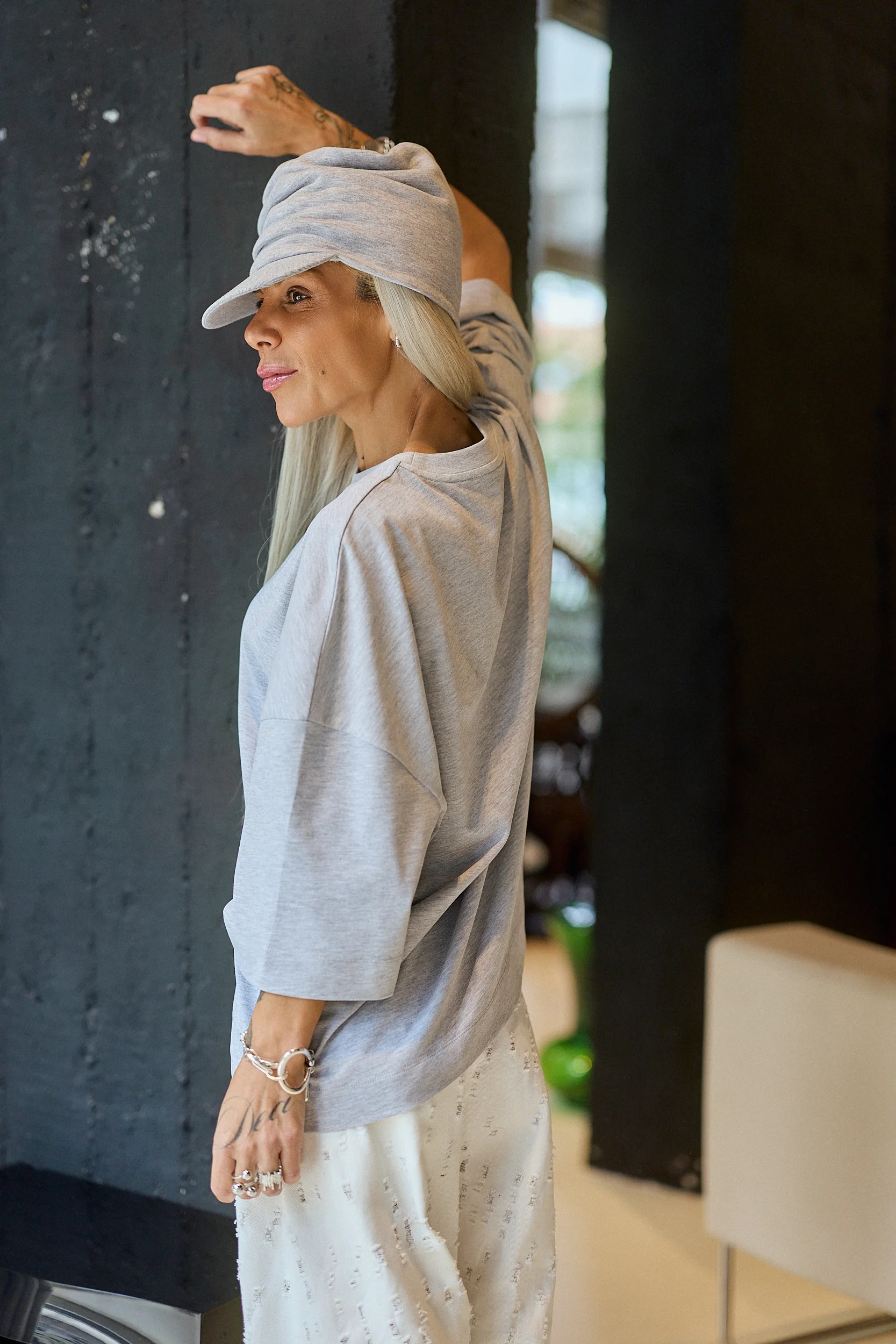 Grey Oversized Graphic T-Shirt - Image 3