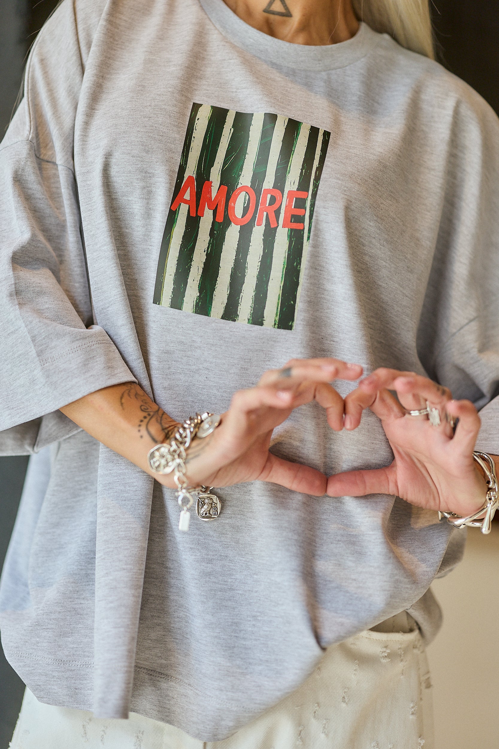Grey Oversized Graphic T-Shirt - Image 5