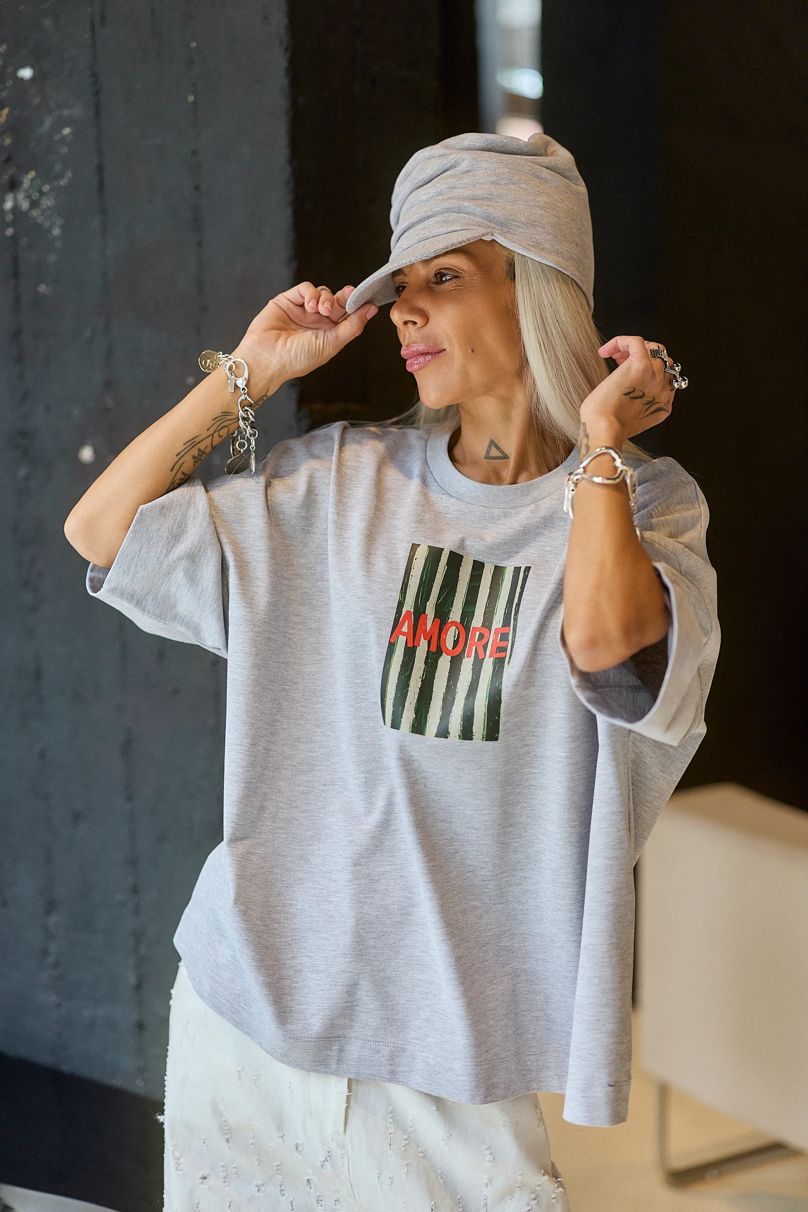 Grey Oversized Graphic T-Shirt - Image 7
