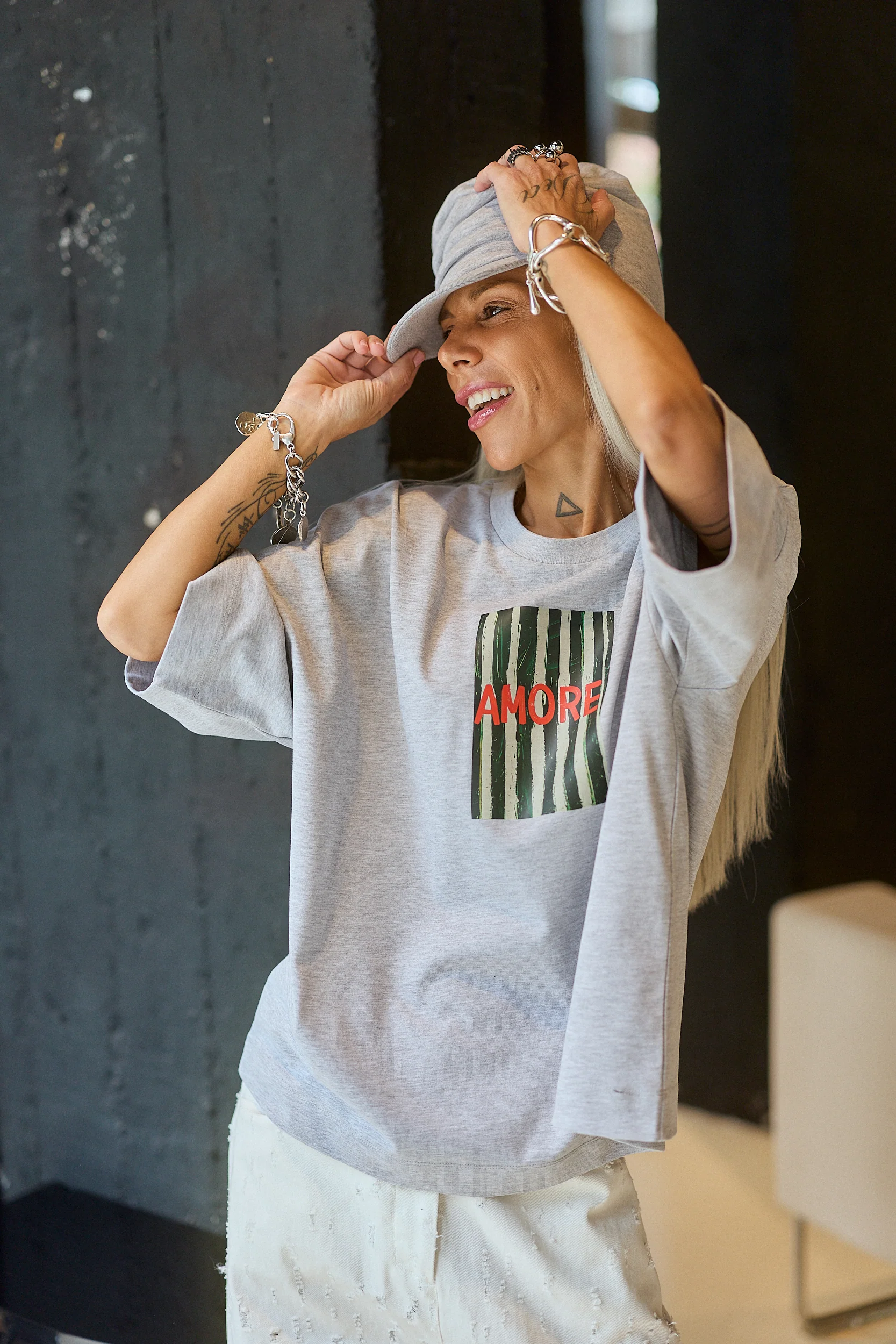 Grey Oversized Graphic T-Shirt - Image 8