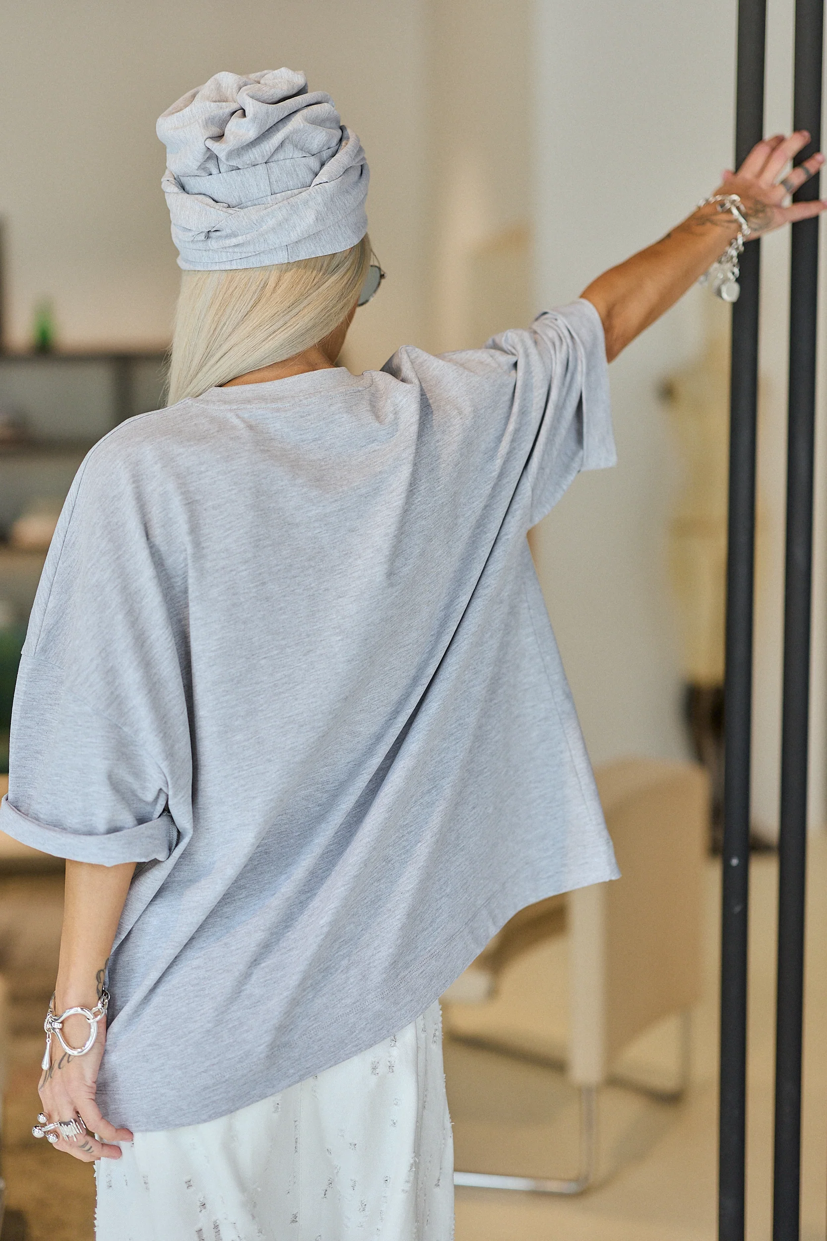 Grey Oversized Graphic T-Shirt - Image 9