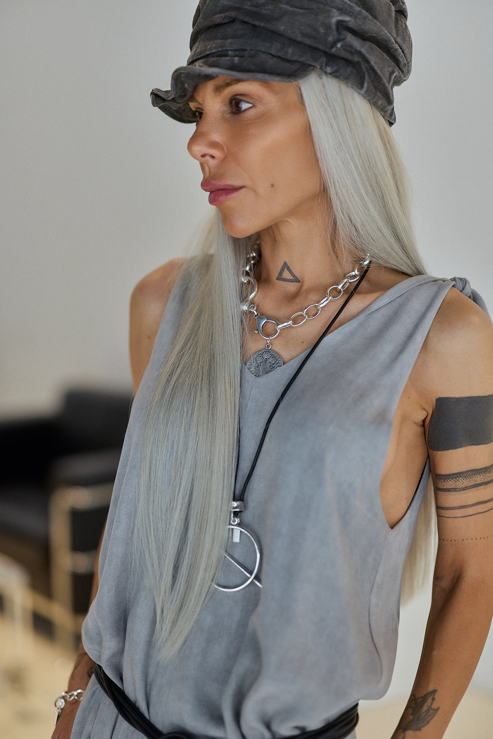 Grey Tie-Shoulder Wide-Leg Jumpsuit - Image 5