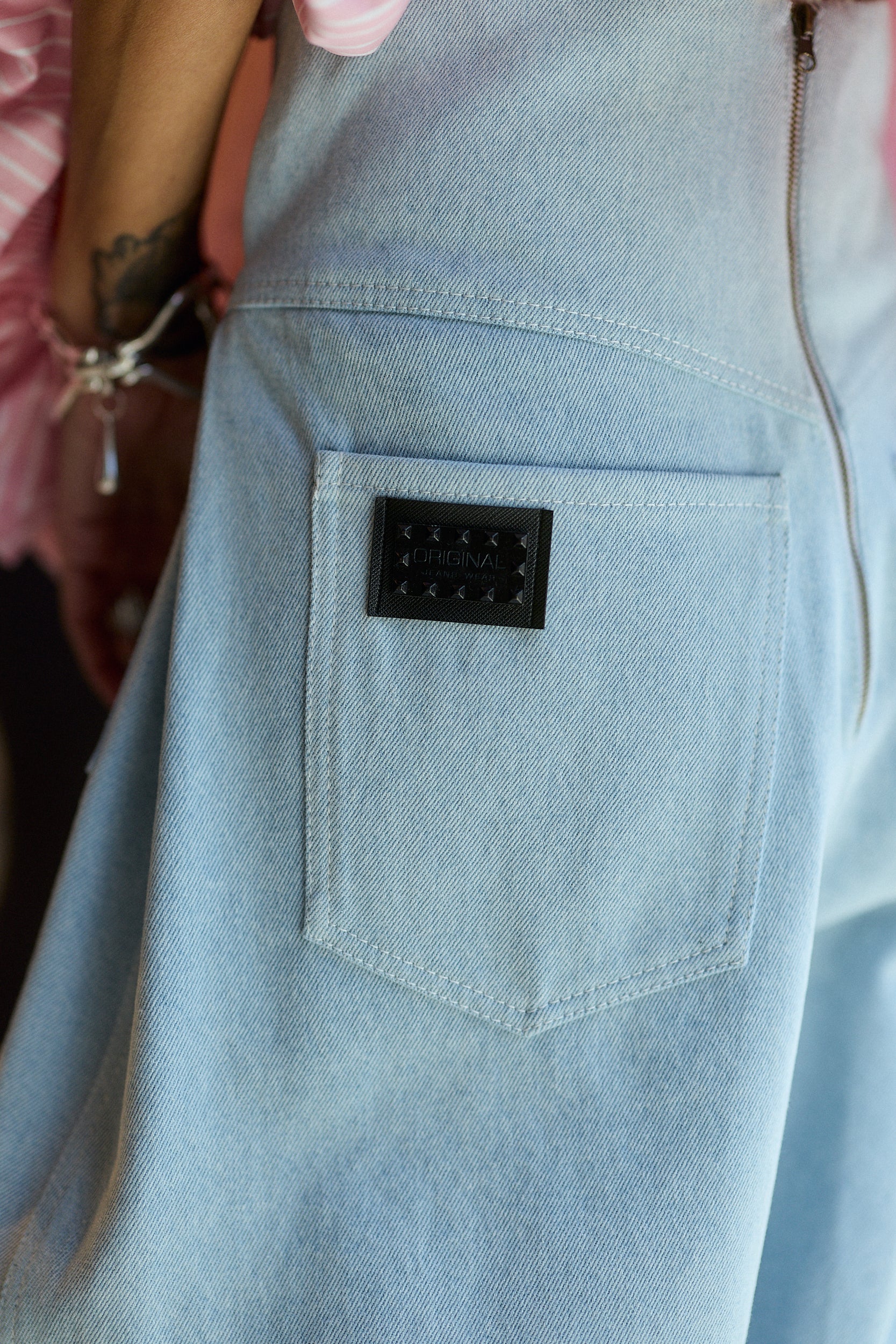 Ice Blue Wide-Leg Denim Pants - Image 15