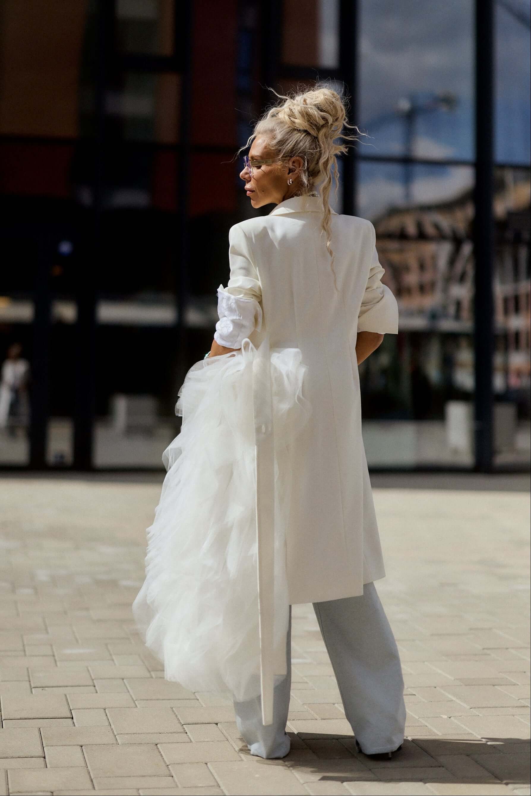 Off-white Tulle Detail Blazer - Image 2