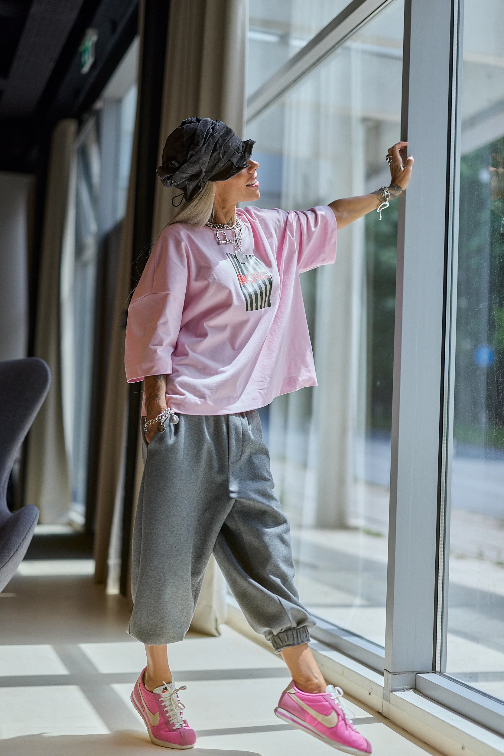 Pink Oversized Graphic T-Shirt - Image 2
