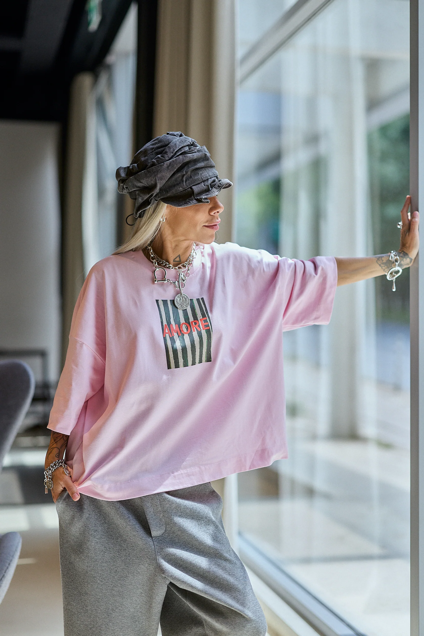 Pink Oversized Graphic T-Shirt - Image 3