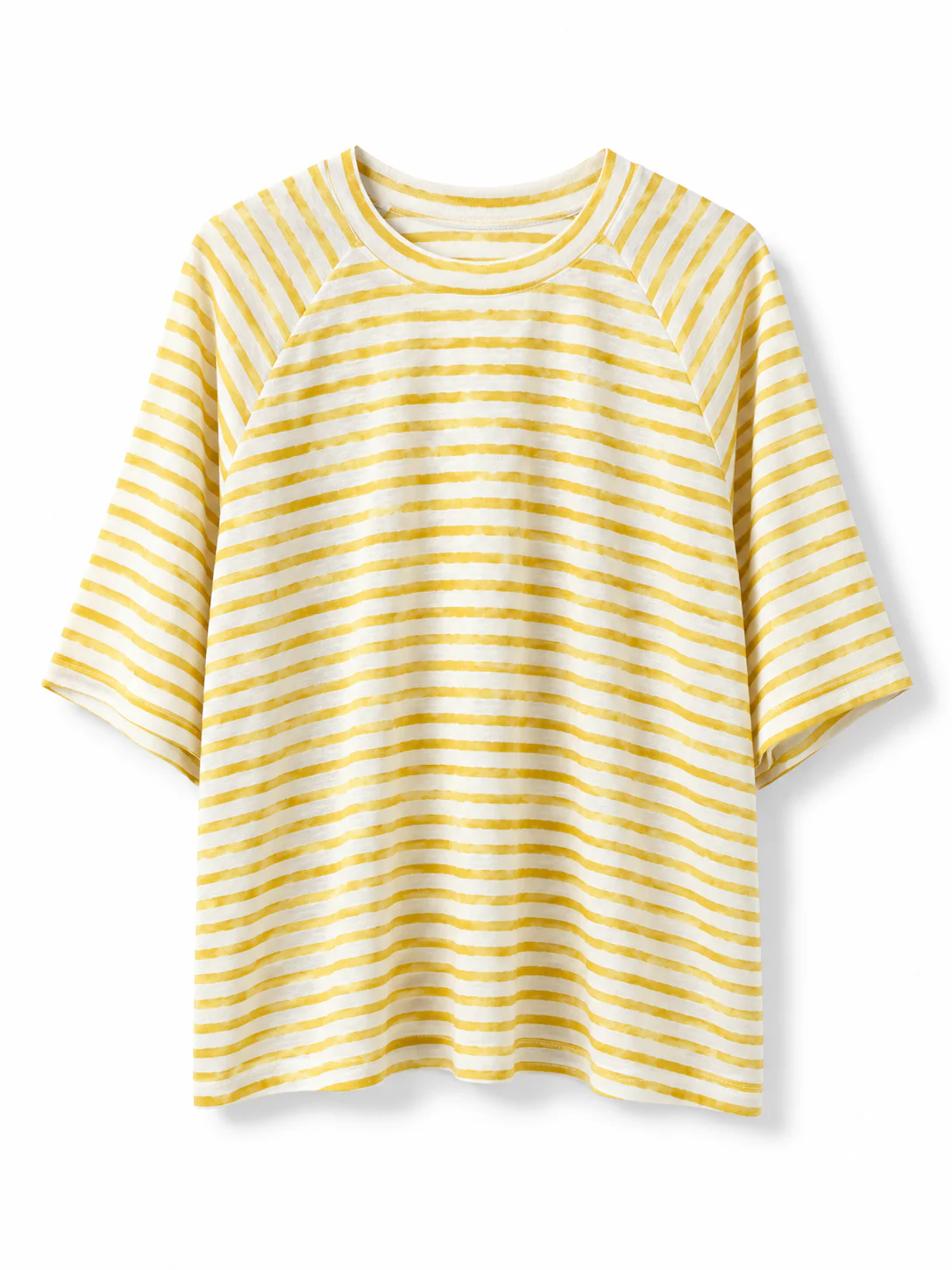 Yellow & White Striped Oversized T-Shirt - Image 2