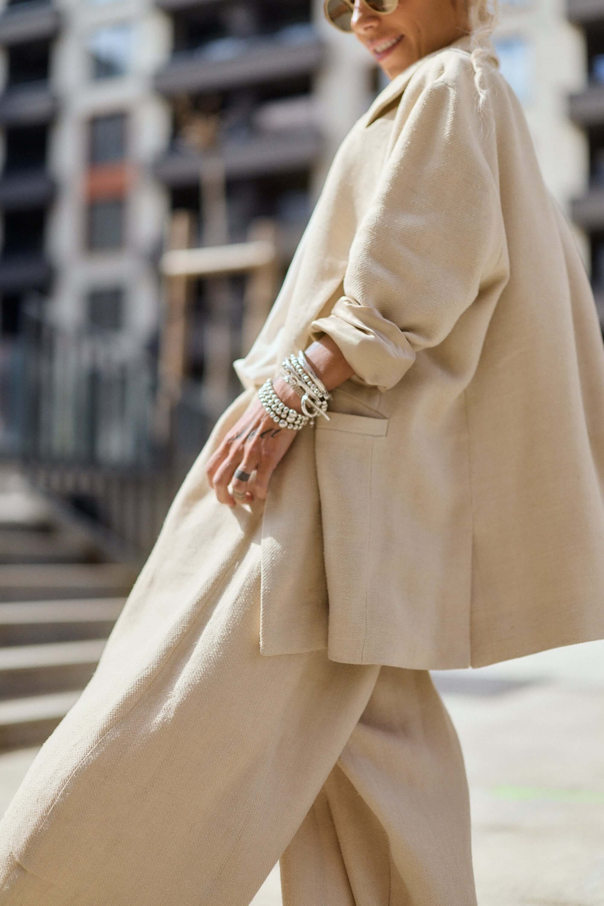 Relaxed Beige Wide-Leg Pants - Image 6