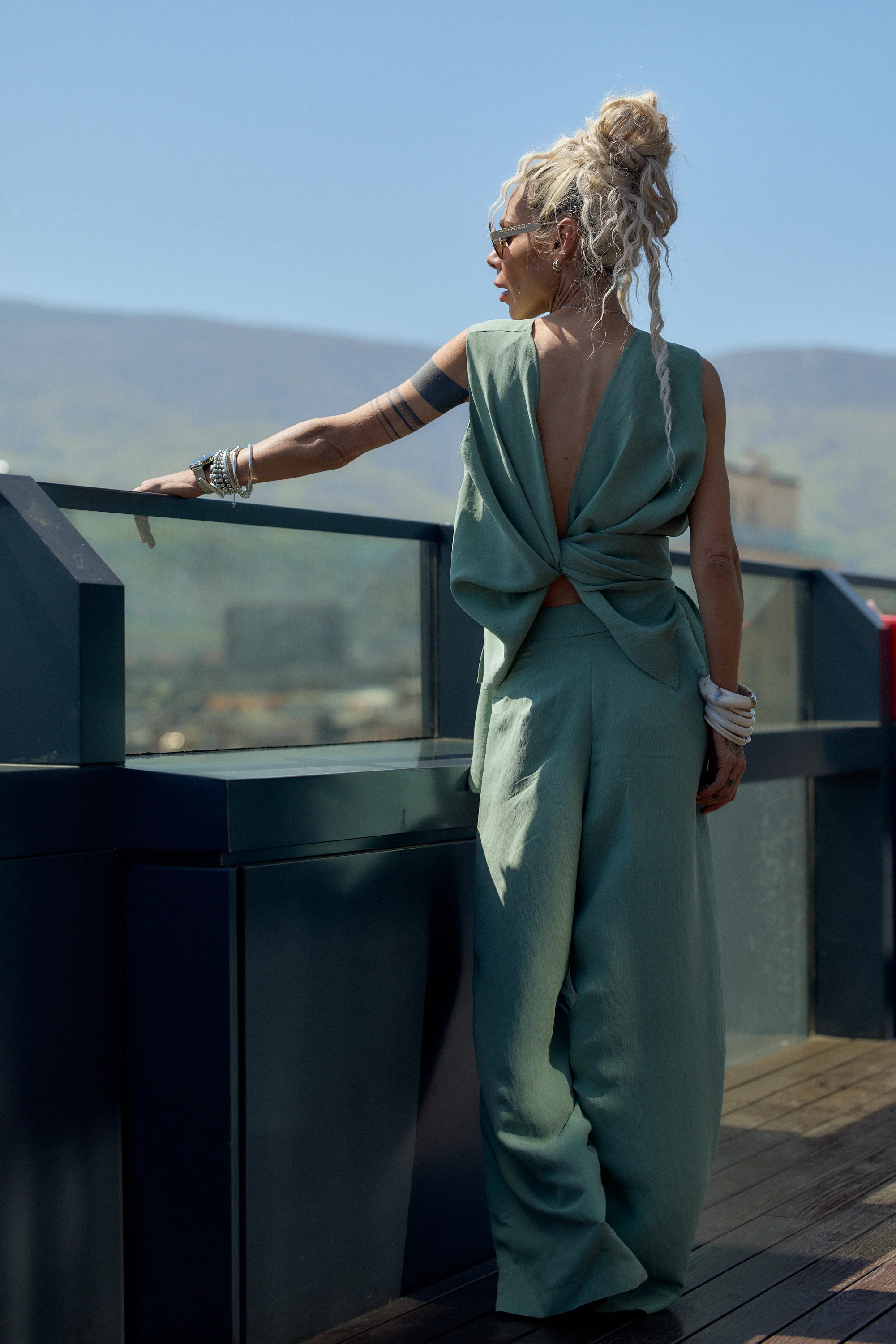 Sage Green Tie-Waist Co-Ord Set - Image 2