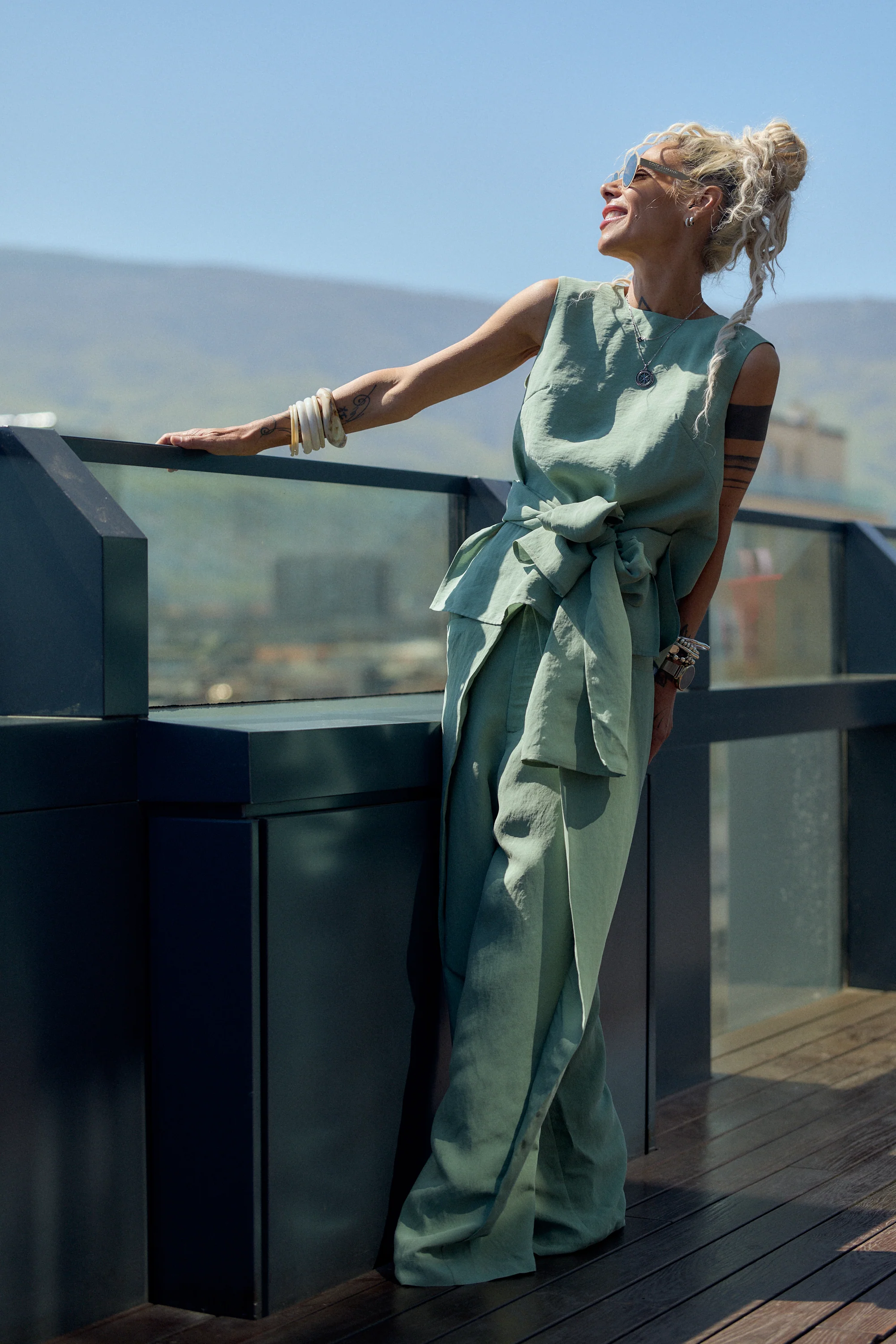 Sage Green Tie-Waist Co-Ord Set - Image 5