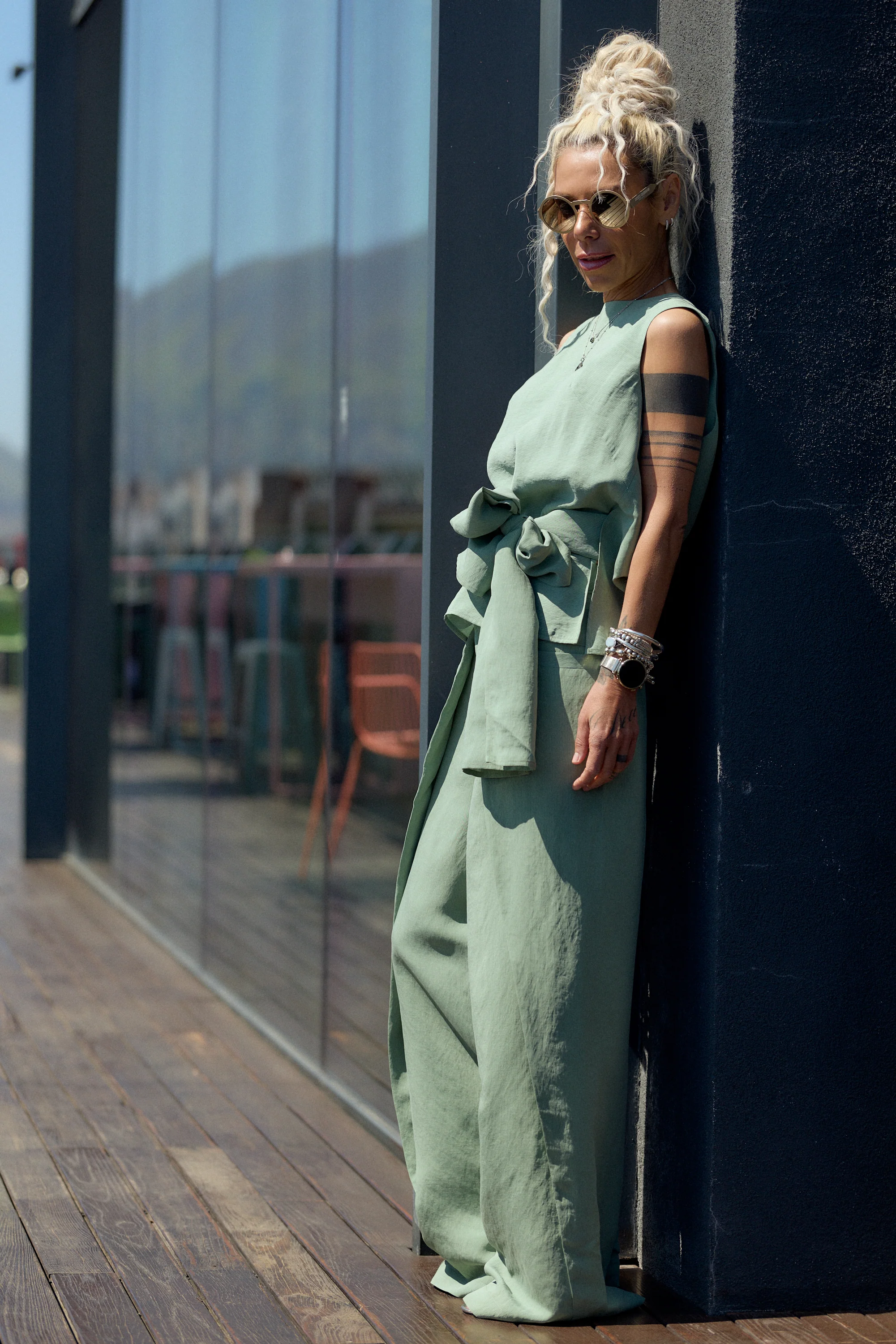 Sage Green Tie-Waist Co-Ord Set - Image 8