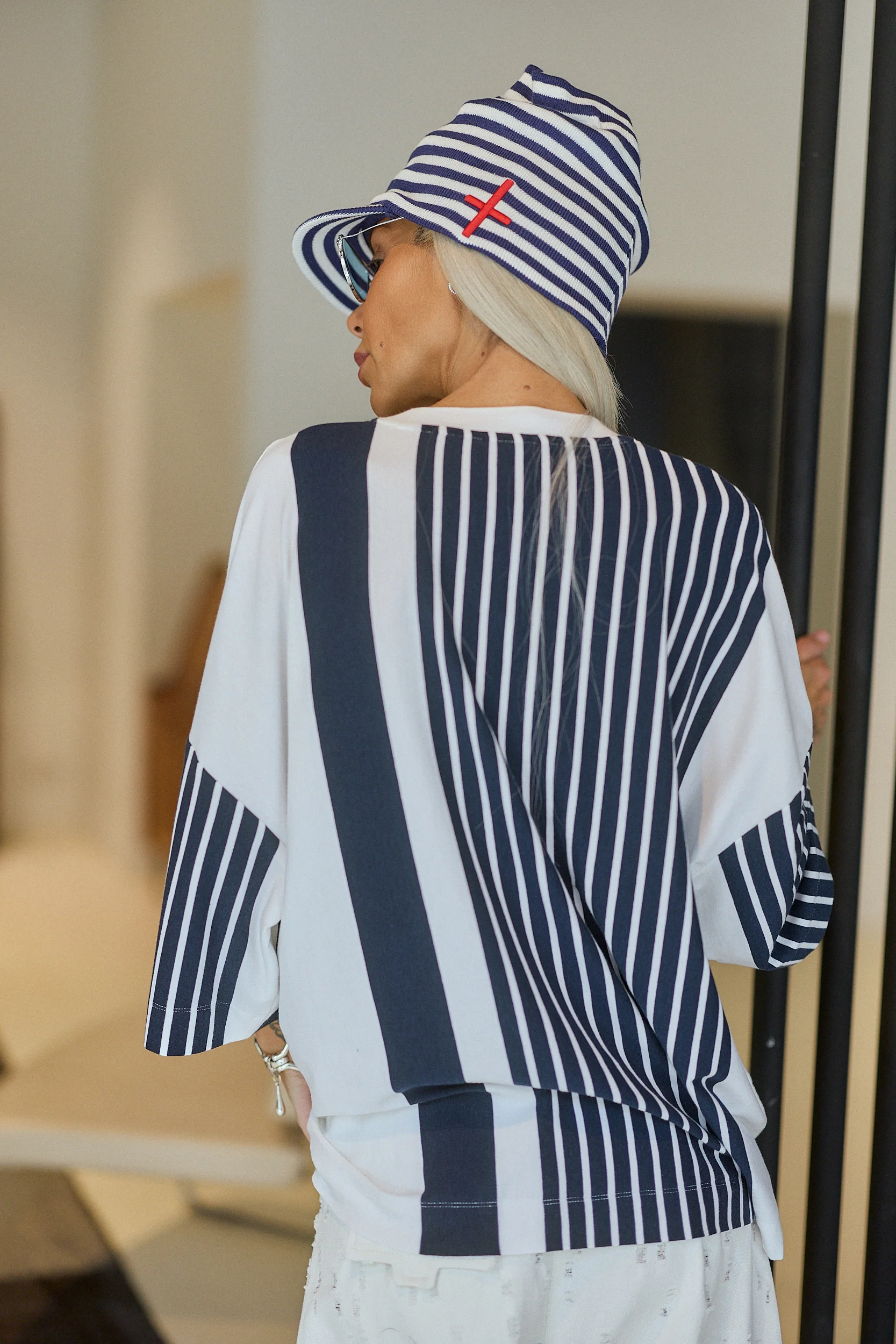 Striped Oversized Graphic T-Shirt - Image 2