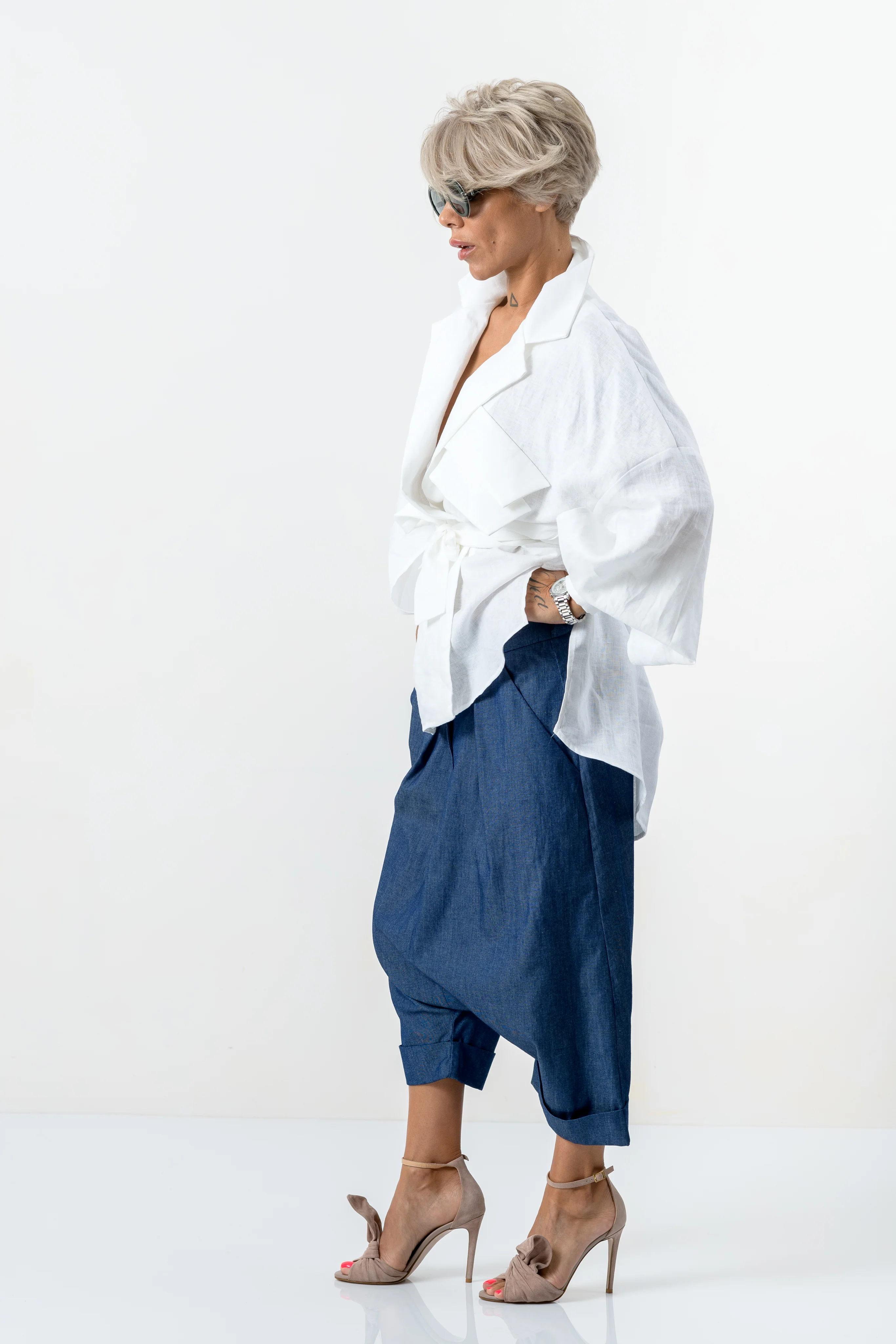 White Asymmetric Extravagant Shirt - Image 3