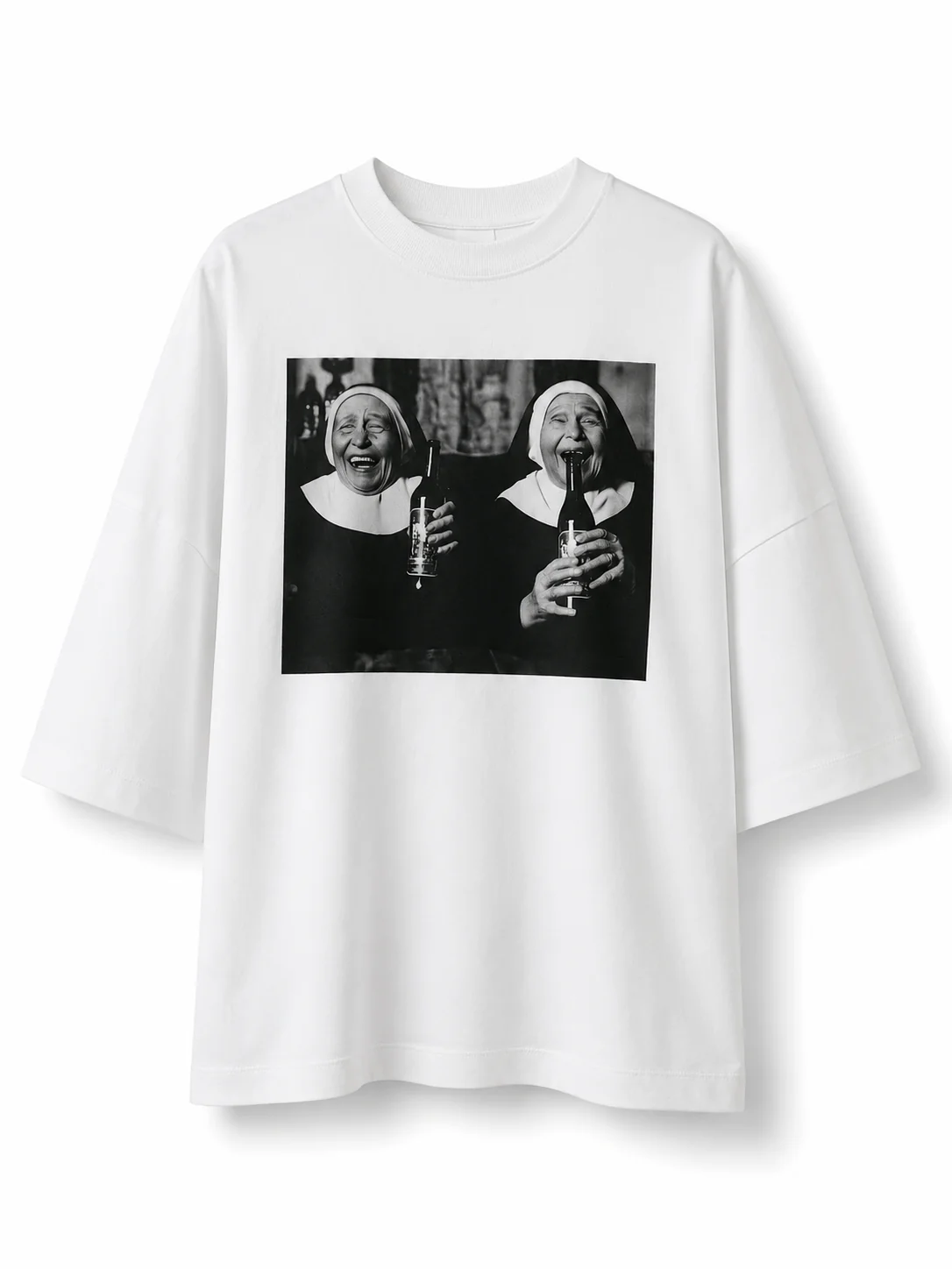 White Oversized Graphic T-Shirt – "Sisters of the Night" - Image 2